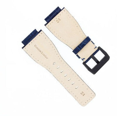 24MM FOR SUUNTO CORE LEATHER WATCH BAND STRAP WITH ADAPTER BLUE PVD TOP QUALITY