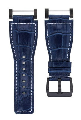24MM FOR SUUNTO CORE LEATHER WATCH BAND STRAP WITH ADAPTER BLUE PVD TOP QUALITY