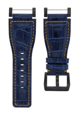 24MM FOR SUUNTO CORE LEATHER WATCH BAND STRAP WITH ADAPTER BLUE PVD TOP QUALITY