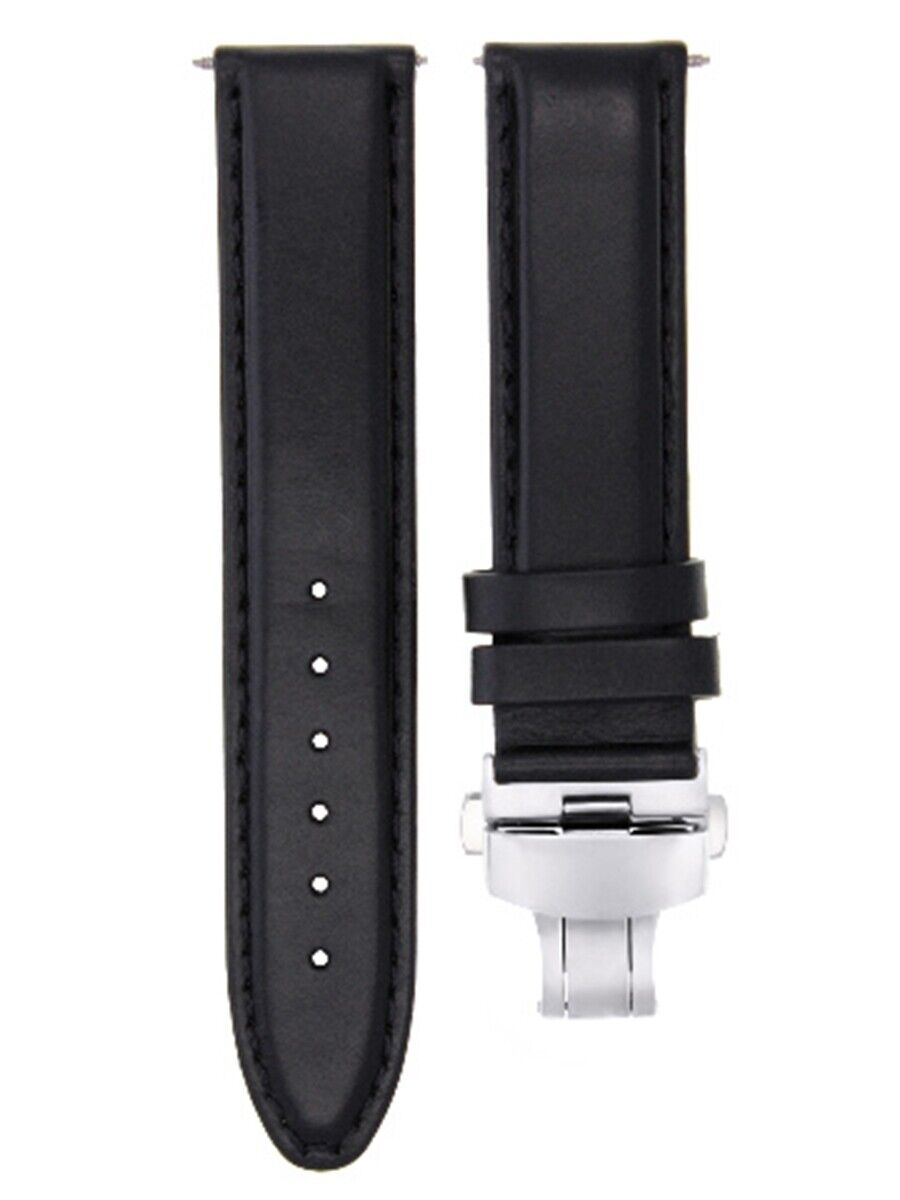 18MM 19MM 20MM 22MM 24MM LEATHER WATCH BAND STRAP SMOOTH WITH CLASP FOR ORIENT