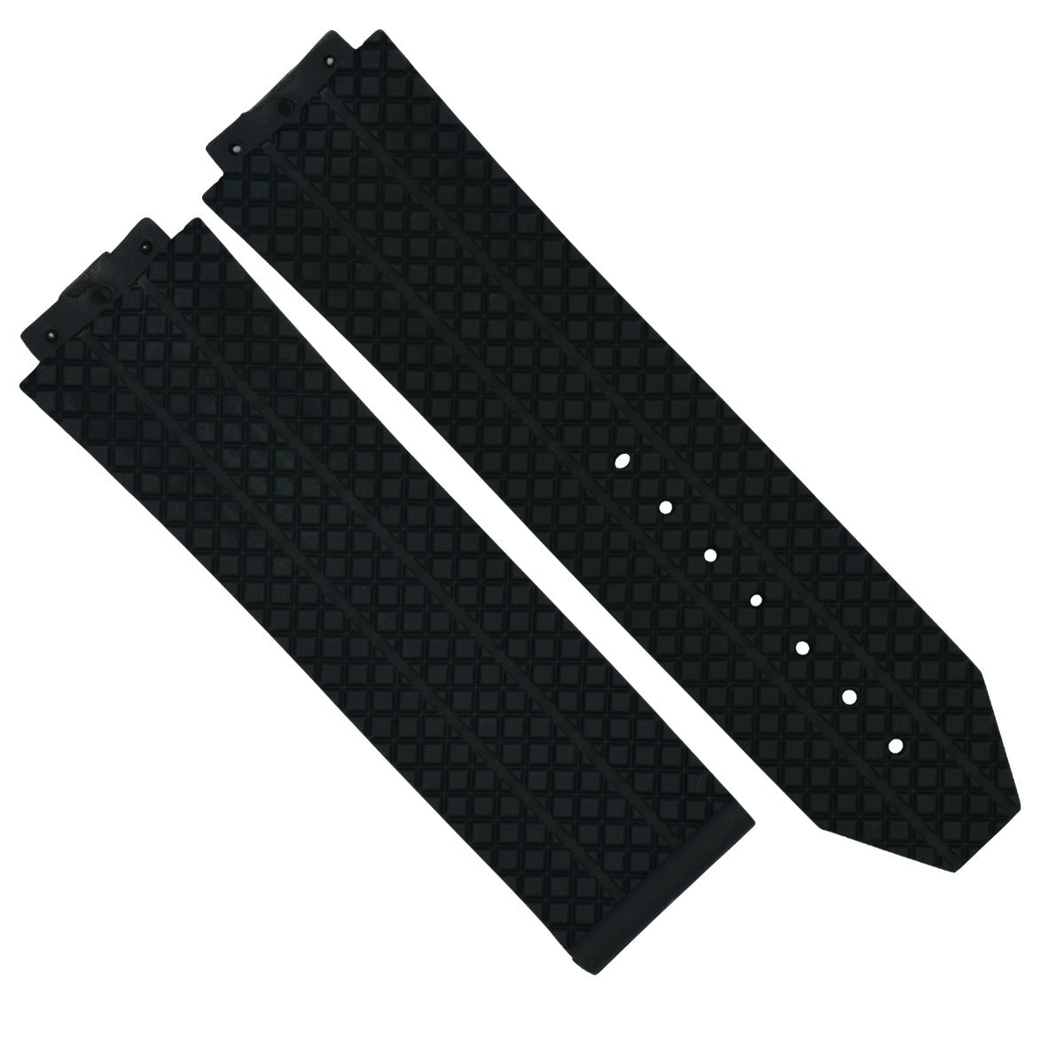 Deployment Rubber Watch Band Strap Fit Hublot H Big Bang 301.SX 130.RX Black