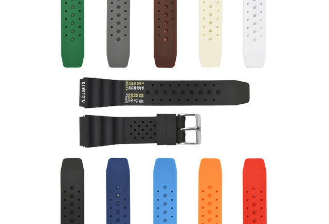 20-22MM ND LIMIT WATCH BANDSTRAP EXTREMA SPORT RUBBER DIVER FOR CITIZEN/SEIKO - Citizen Diver, Seiko Diver, Black