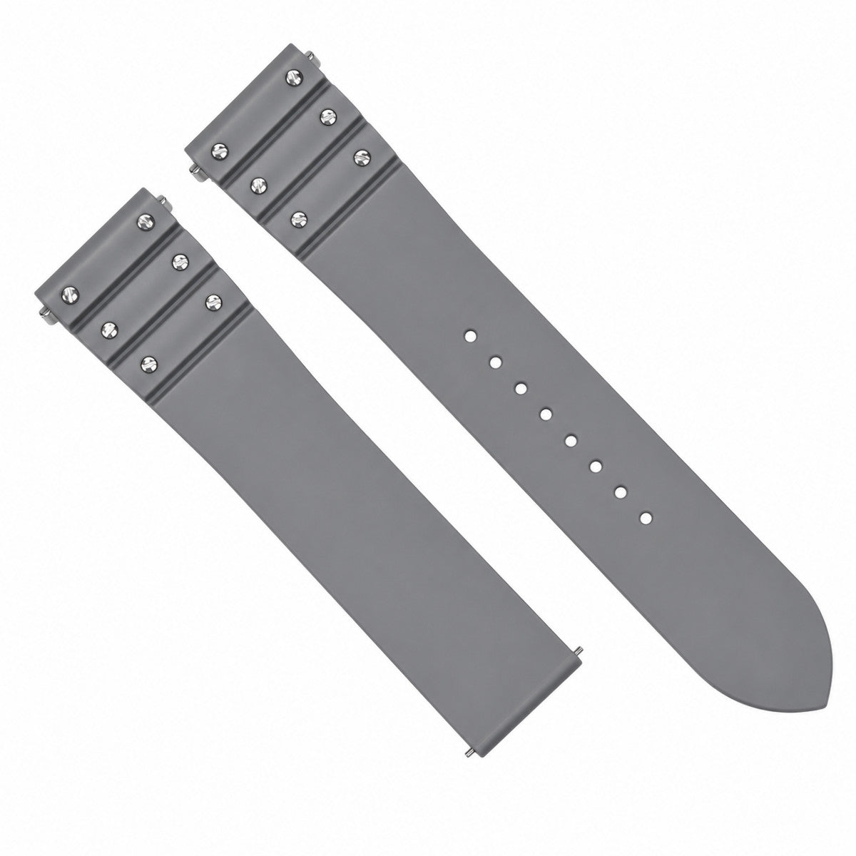 21MM SILICONE RUBBER WATCH BAND STRAP FOR CARTIER SANTOS EZ QUICK RELEASE GREY