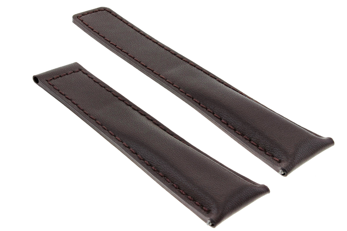 20/16MM LEATHER WATCH STRAP BAND UNIVERSAL MADE WITH GENUINE ITALIAN LEATHER, Brown, view 2