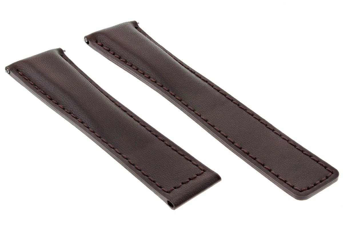 20/16MM LEATHER WATCH STRAP BAND UNIVERSAL MADE WITH GENUINE ITALIAN LEATHER, Brown, view 3