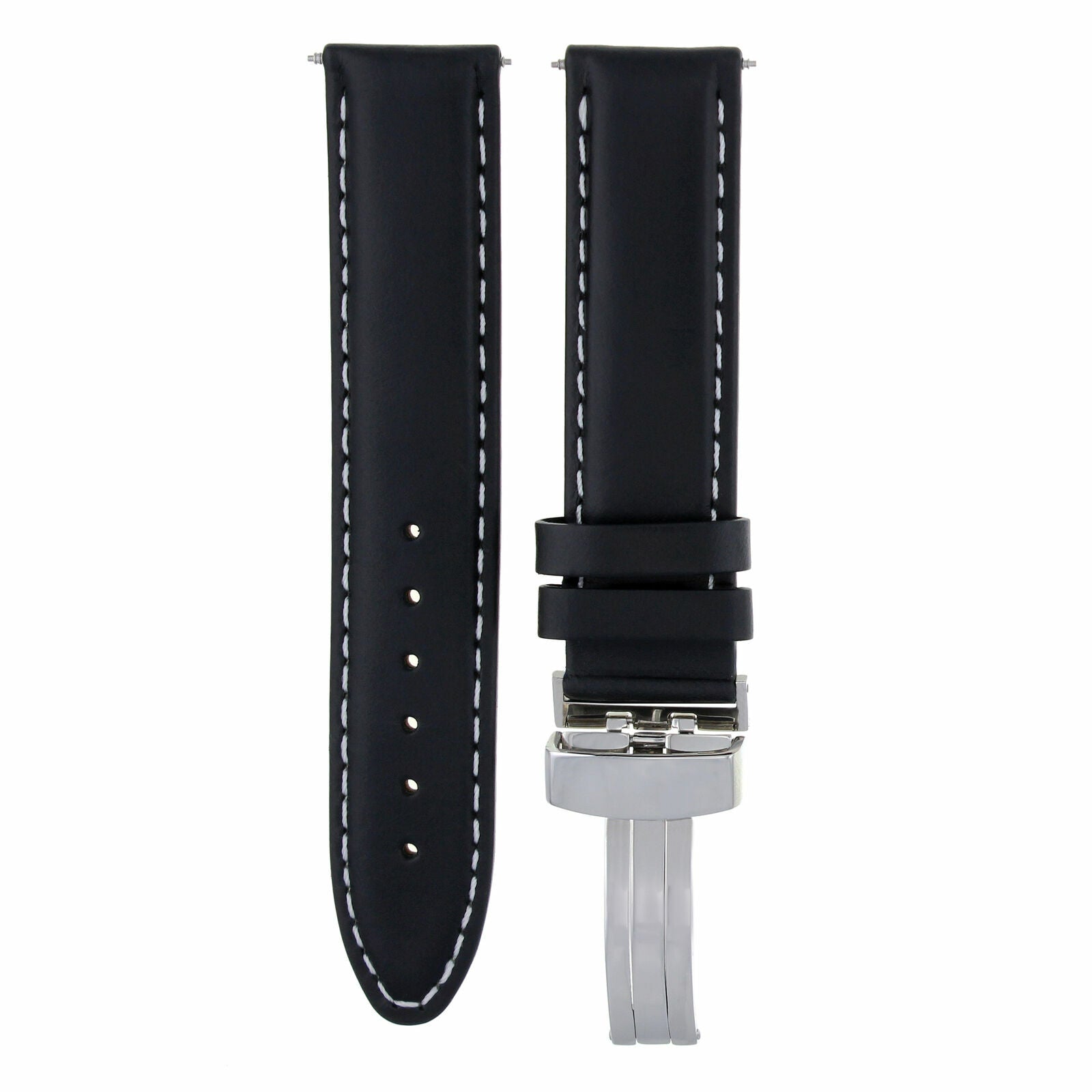 18MM LEATHER BAND STRAP SMOOTH FOR OMEGA SPEEDMASTER REDUCED 175.0032 BLACK WS