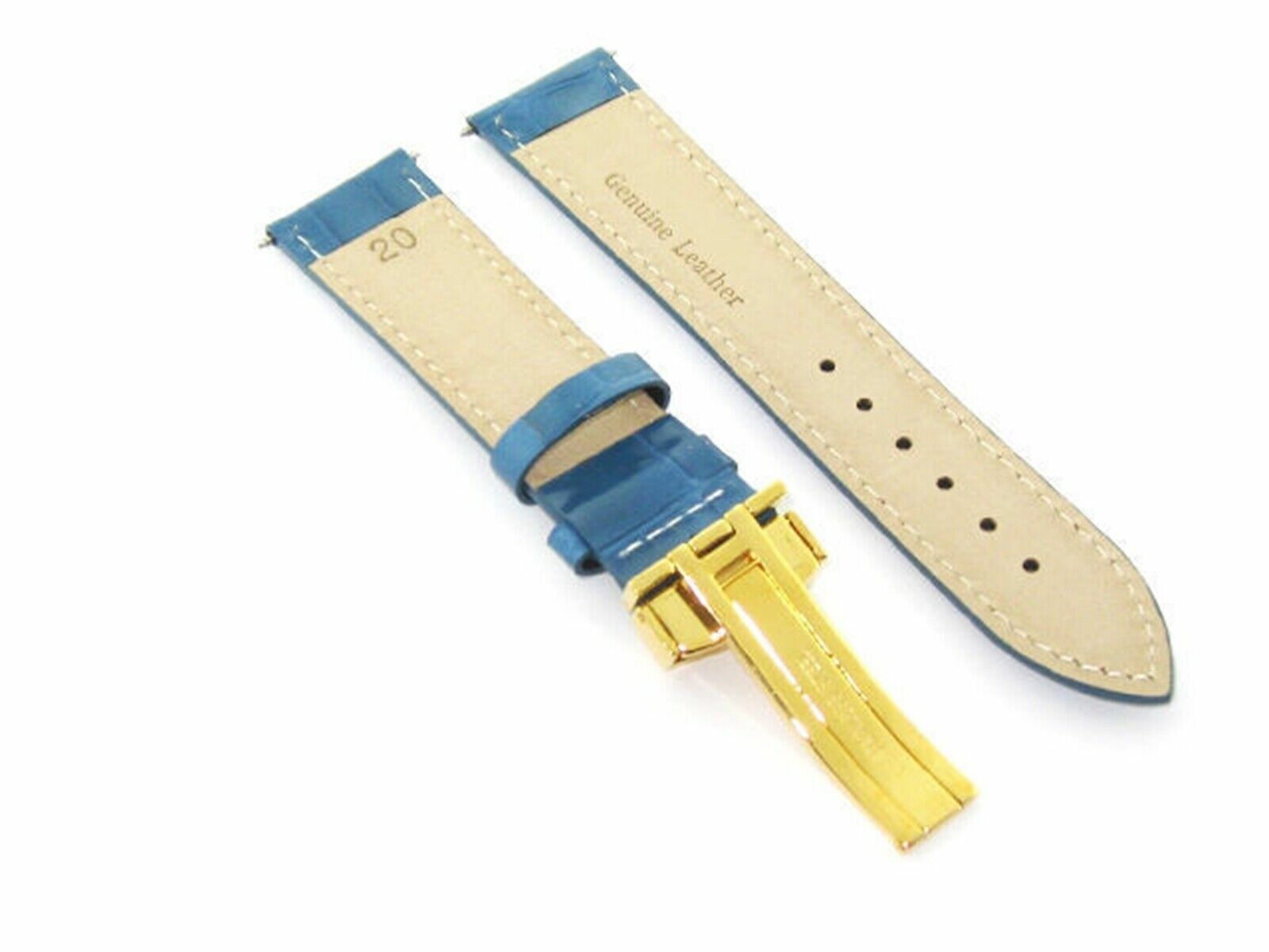 18-24MM LEATHER STRAP BAND FOR BAUME MERCIER CLASSIMA CLIFTON ET MERCIER GOLD