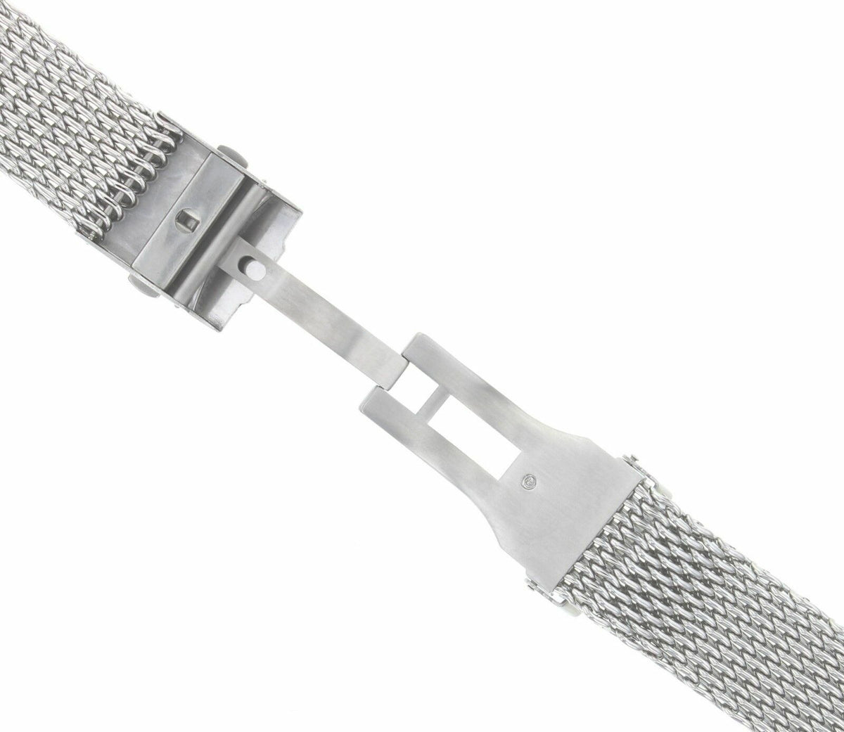 18MM 20MM 22MM 24MM HEAVY SHARK MESH WATCH BAND BRACELET FOR SEIKO KINETIC, Silver, underside view