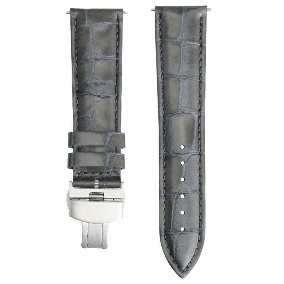 17,18,19,20,20,21,22,23,24MM LEATHER BAND STRAP CLASP FOR LONGINES WATCH, Grey