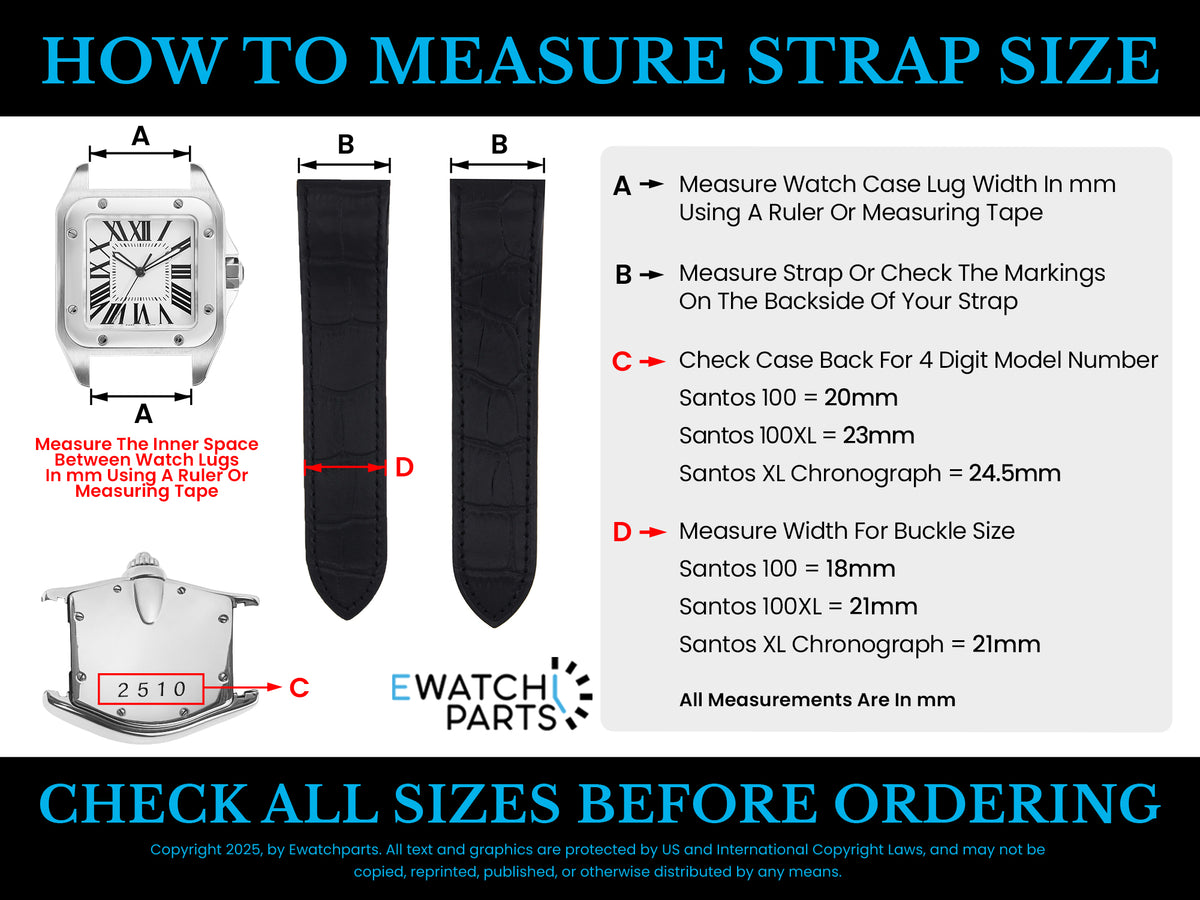 19-20MM LEATHER STRAP FOR CARTIER ROADSTER QUICK RELEASE ( WITH GRAIN & BUMPS )
