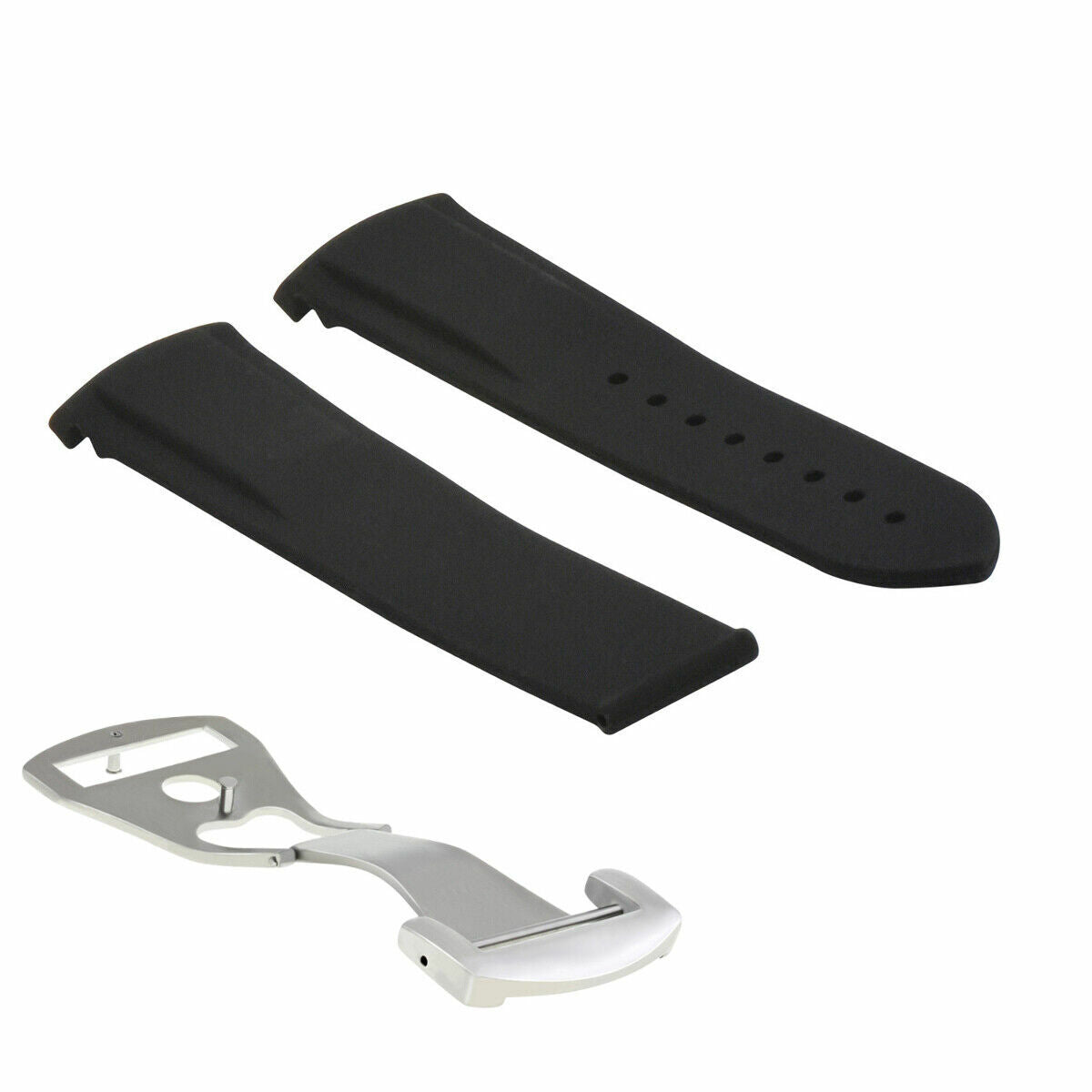 20MM 22MM RUBBER DIVER STRAP BAND 41MM + 45.5MM FOR OMEGA SEAMASTER CLASP CURVED