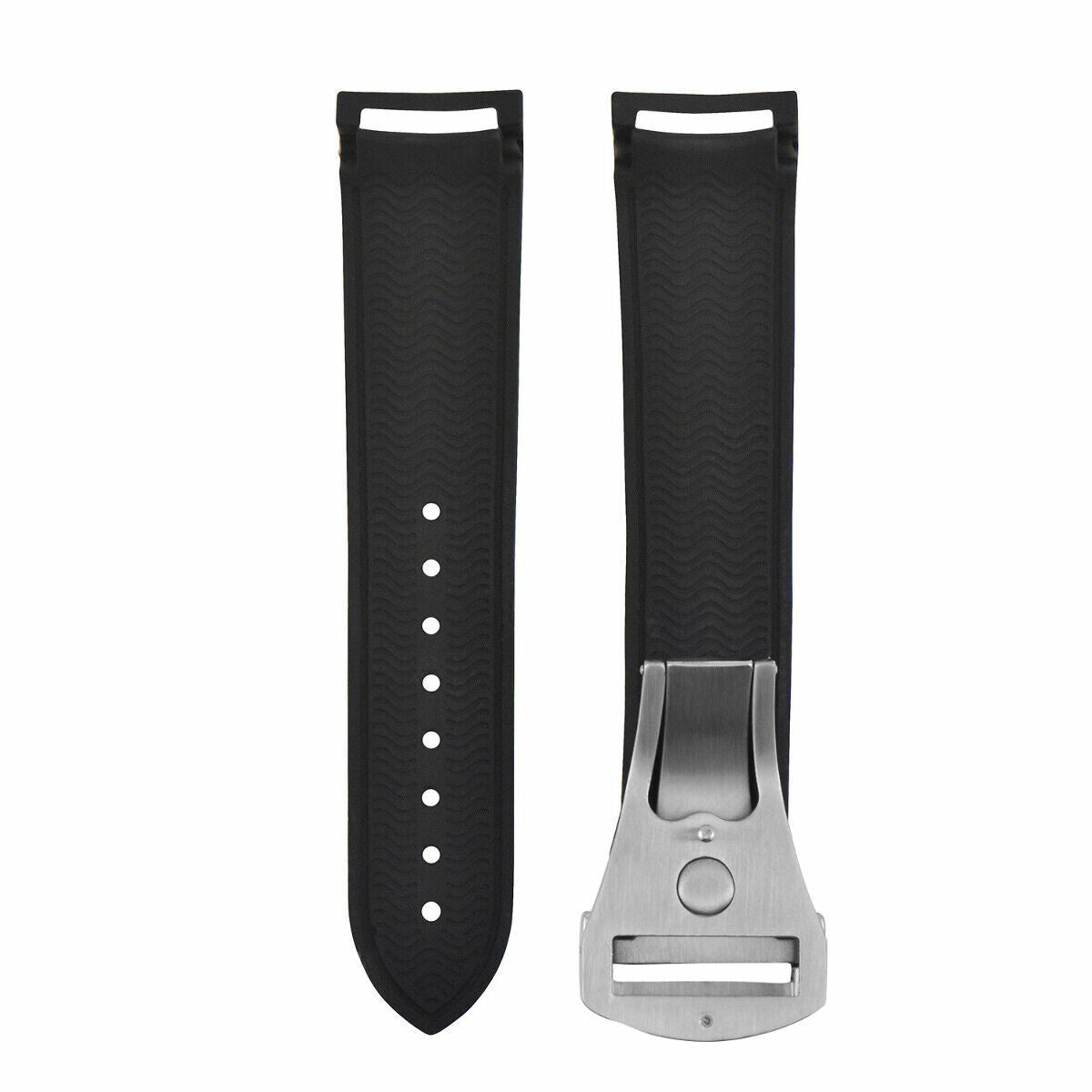 20MM 22MM RUBBER DIVER STRAP BAND 41MM + 45.5MM FOR OMEGA SEAMASTER CLASP CURVED