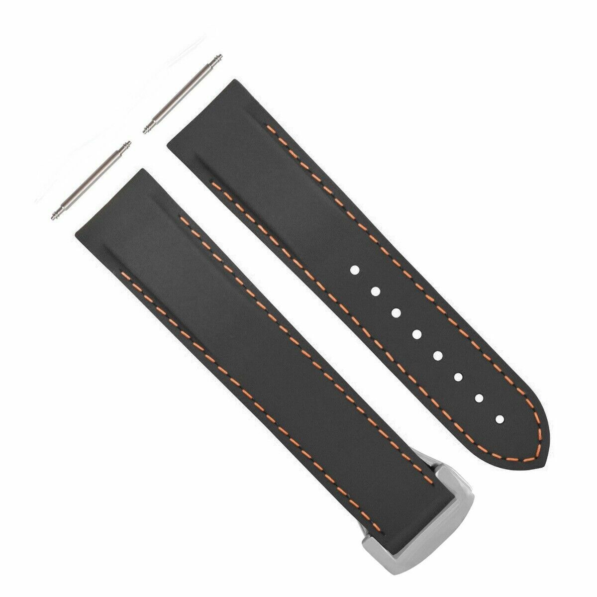 20MM 22MM RUBBER DIVER STRAP BAND 41MM + 45.5MM FOR OMEGA SEAMASTER CLASP CURVED