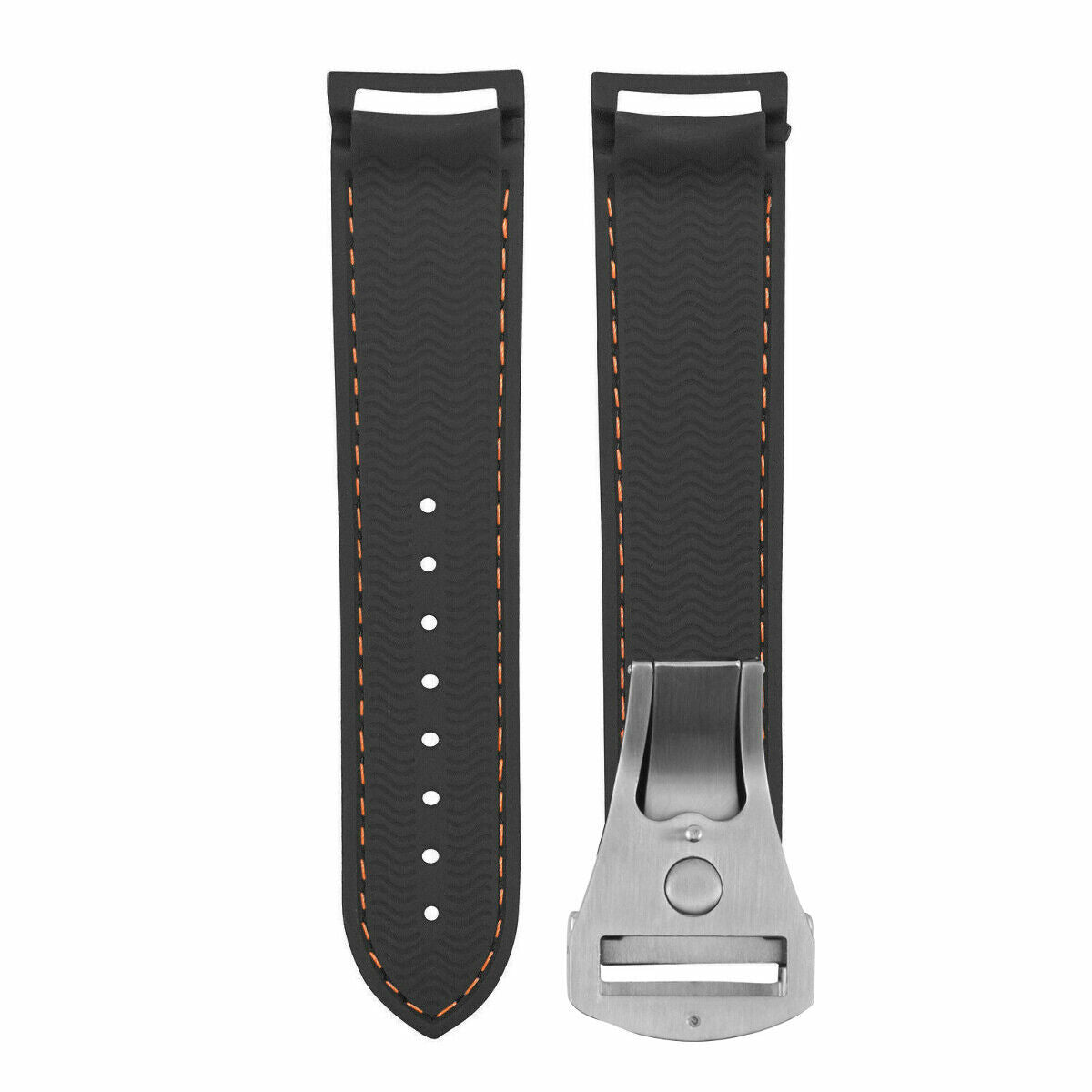 20MM 22MM RUBBER DIVER STRAP BAND 41MM + 45.5MM FOR OMEGA SEAMASTER CLASP CURVED