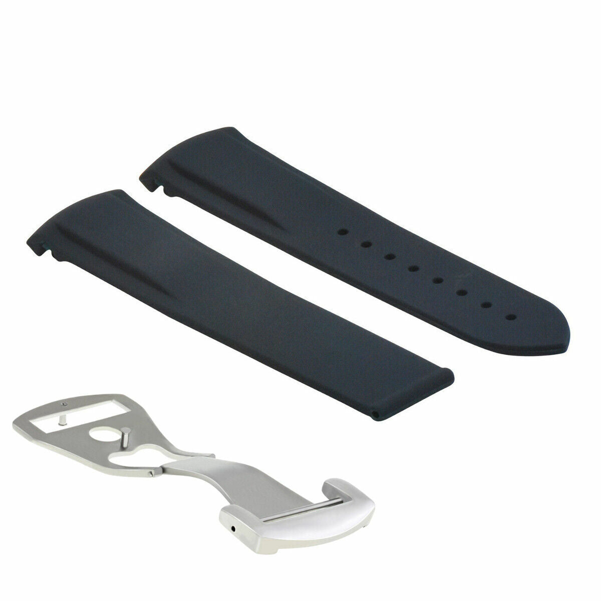 20MM 22MM RUBBER DIVER STRAP BAND 41MM + 45.5MM FOR OMEGA SEAMASTER CLASP CURVED