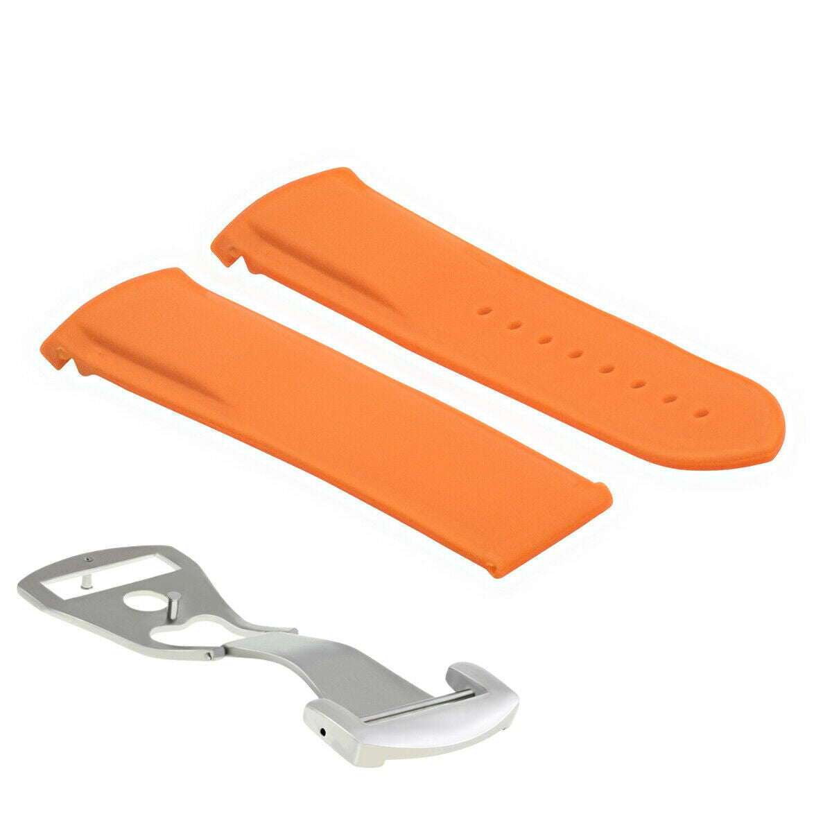 20MM 22MM RUBBER DIVER STRAP BAND 41MM + 45.5MM FOR OMEGA SEAMASTER CLASP CURVED