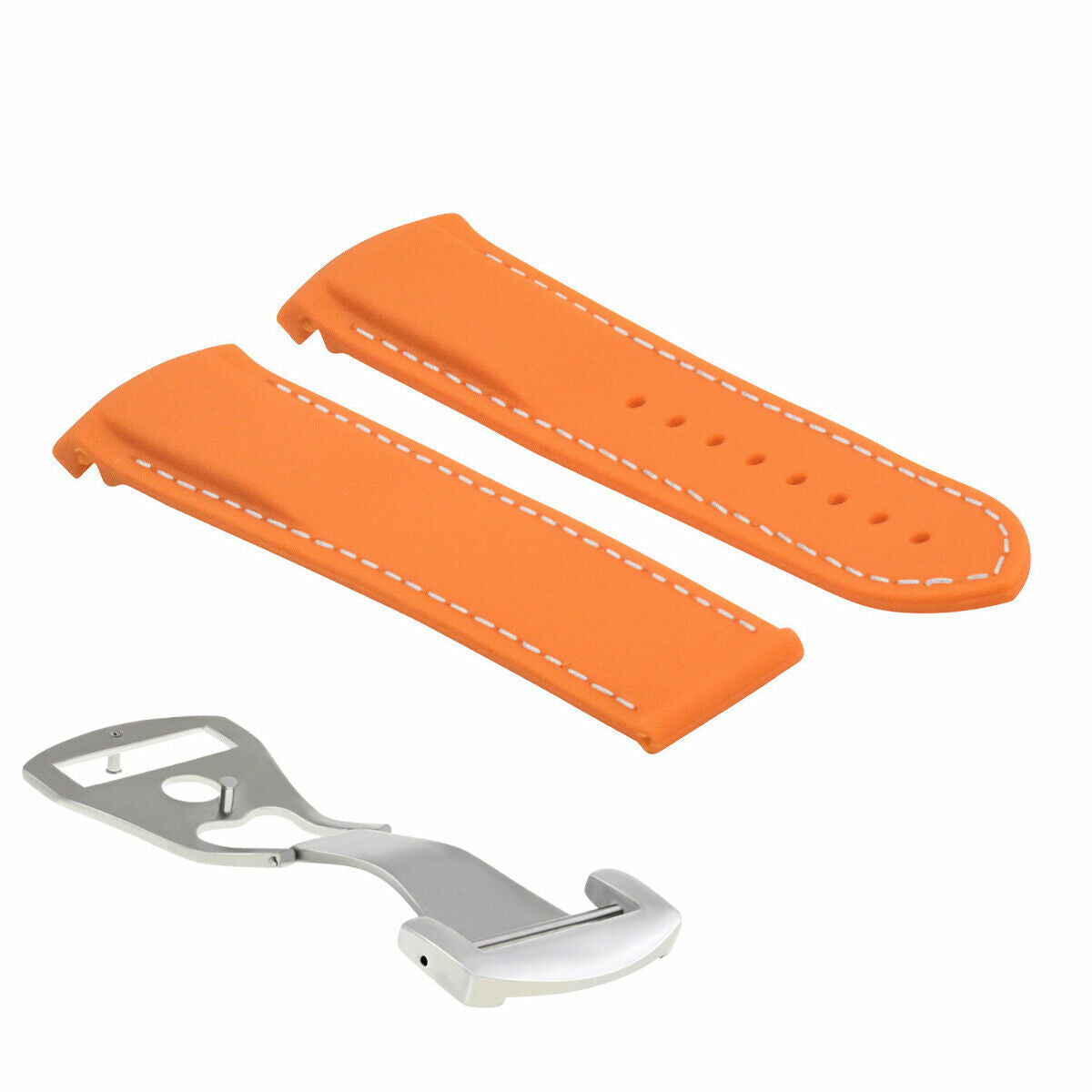 20MM 22MM RUBBER DIVER STRAP BAND 41MM + 45.5MM FOR OMEGA SEAMASTER CLASP CURVED