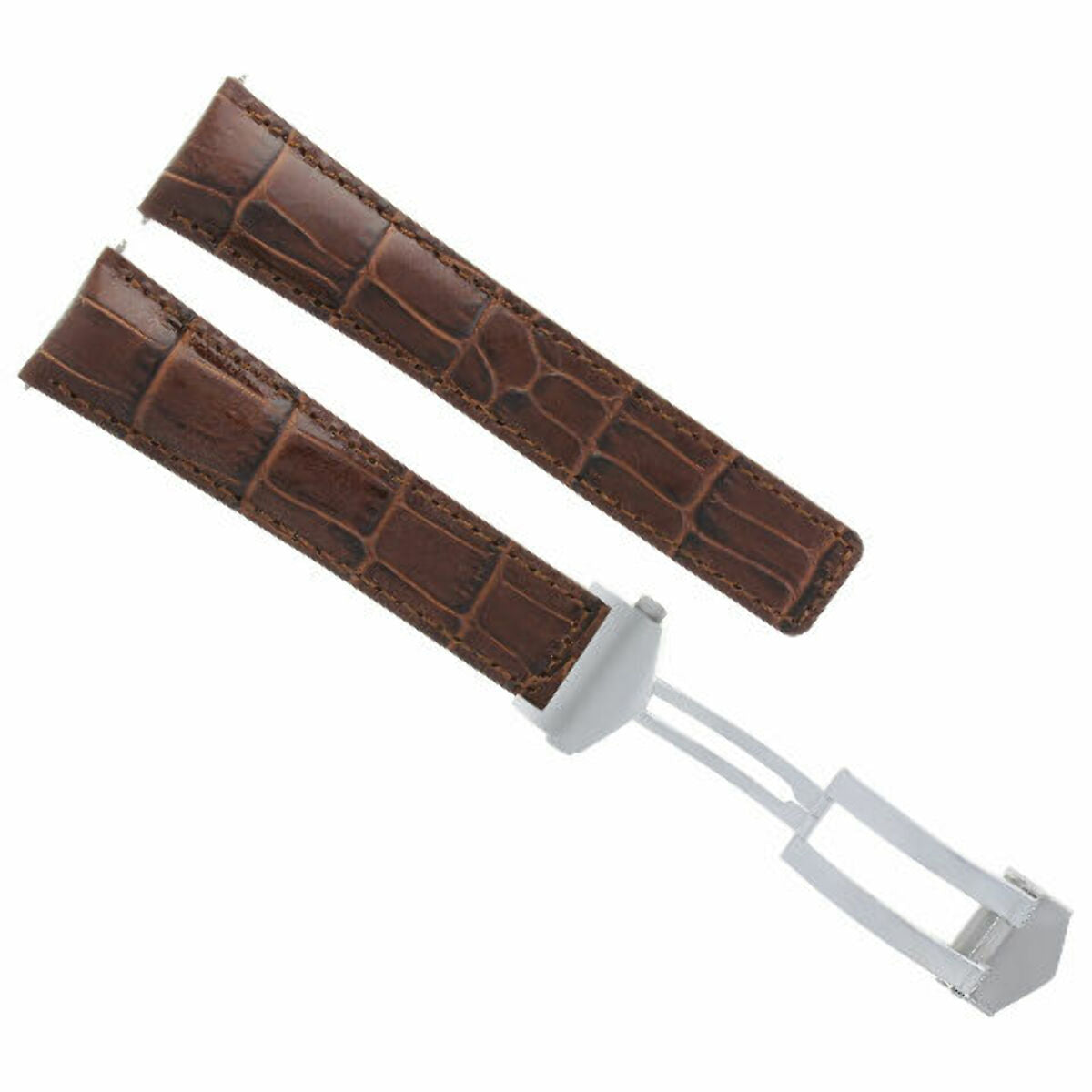 19MM LEATHER WATCH BAND STRAP DEPLOYMENT CLASP FOR TAG HEUER CARERRA 3TC