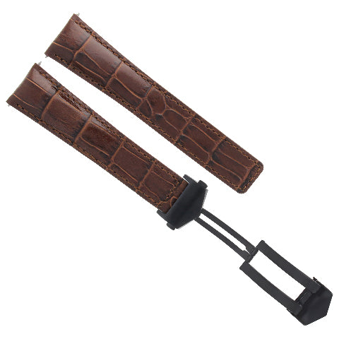 19mm Leather Watch Band Strap With Deployment Clasp For Tag Heuer Carrera