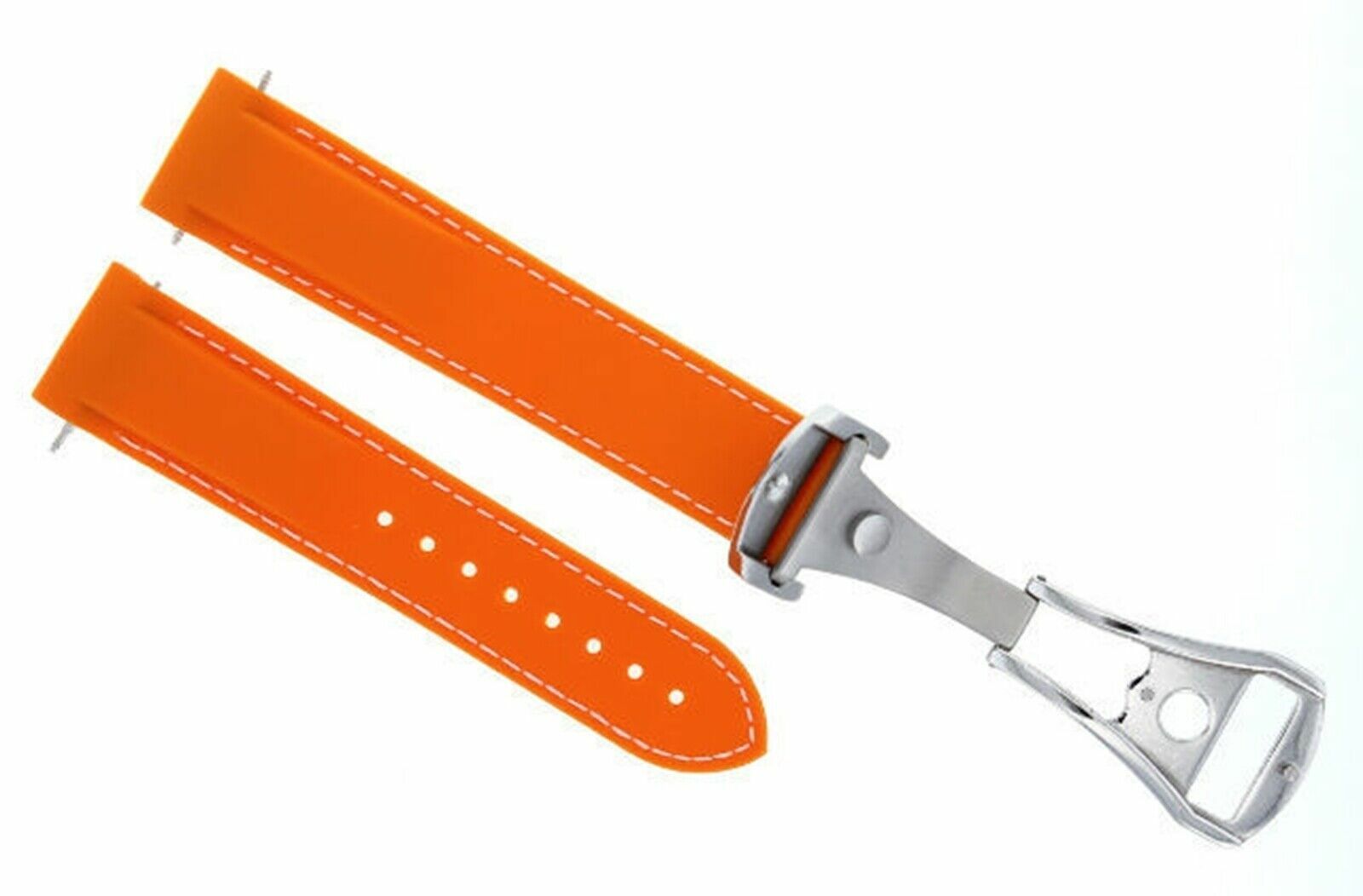 20-22MM RUBBER DIVER STRAP BAND FOR OMEGA SEAMASTER PLANET OCEAN CLASP CURVED END