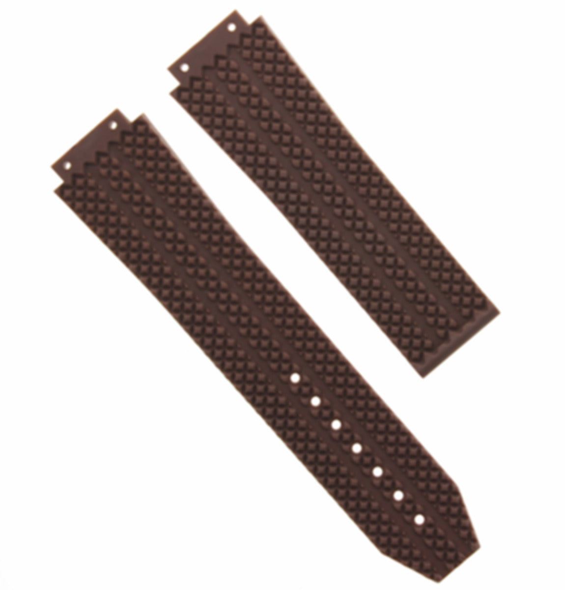 25MM RUBBER WATCH STRAP BAND CLASP FOR HUBLOT 44-44.5-45MM H BIG BANG BROWN