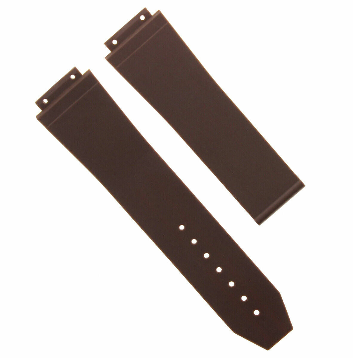 25MM RUBBER STRAP BAND FOR HUBLOT H BIG BANG WATCH BROWN 4 SCREW + SCREWDRIVER