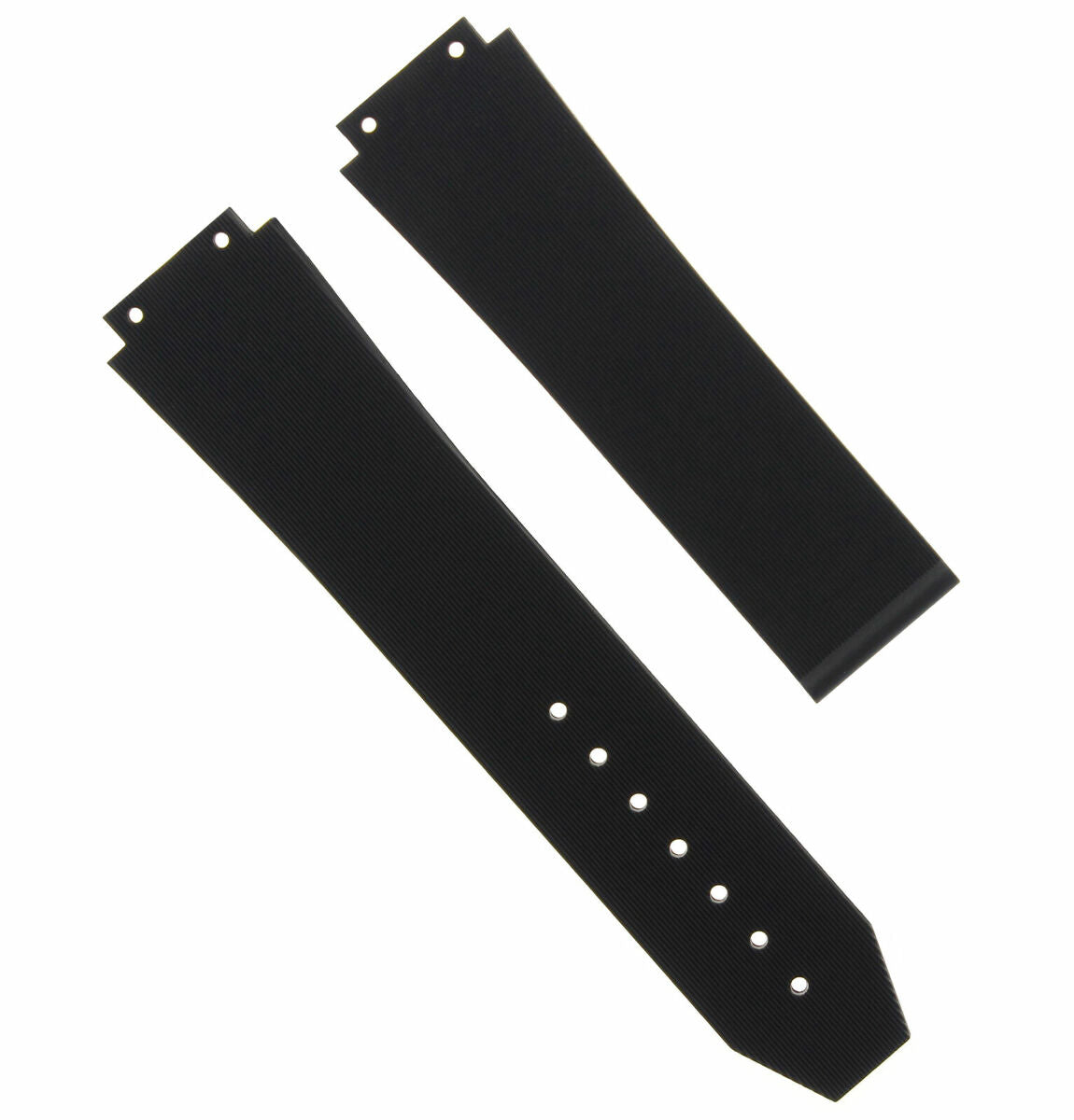 25MM RUBBER STRAP BAND DEPLOYMENT CLASP FOR HUBLOT H BIG BANG BLACK + 4 SCREW