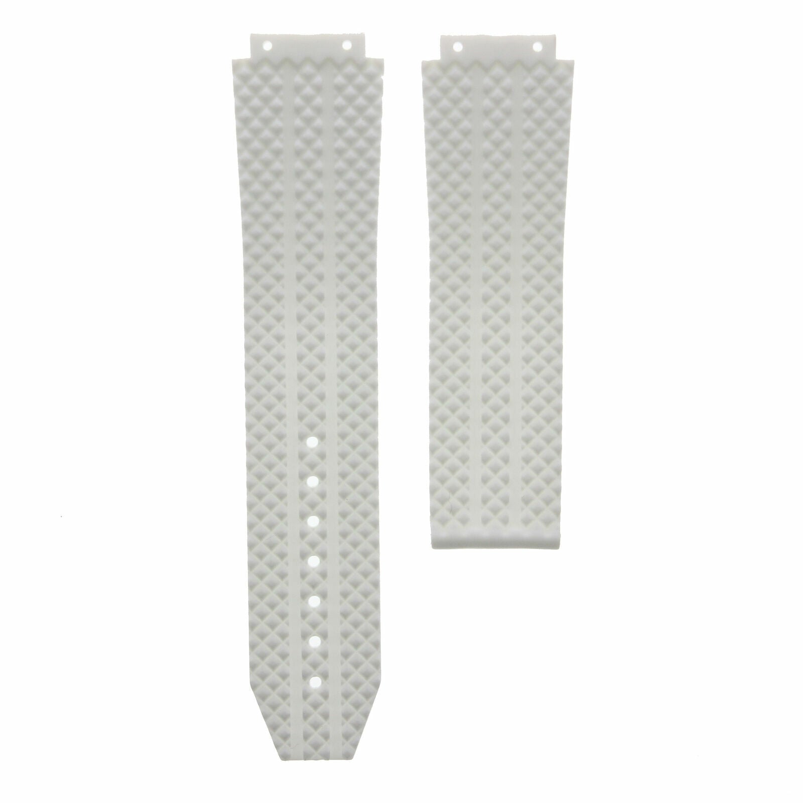 25MM RUBBER WATCH BAND STRAP CLASP FOR HUBLOT H BIG BANG WATCH + 4 SCREW WHITE