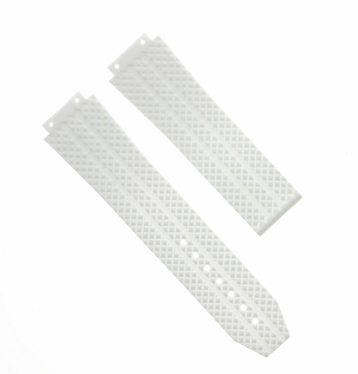 25MM SILICONE RUBBER WATCH BAND DEPLOYMENT CLASP TIRE STRAP FOR HUBLOT WHITE