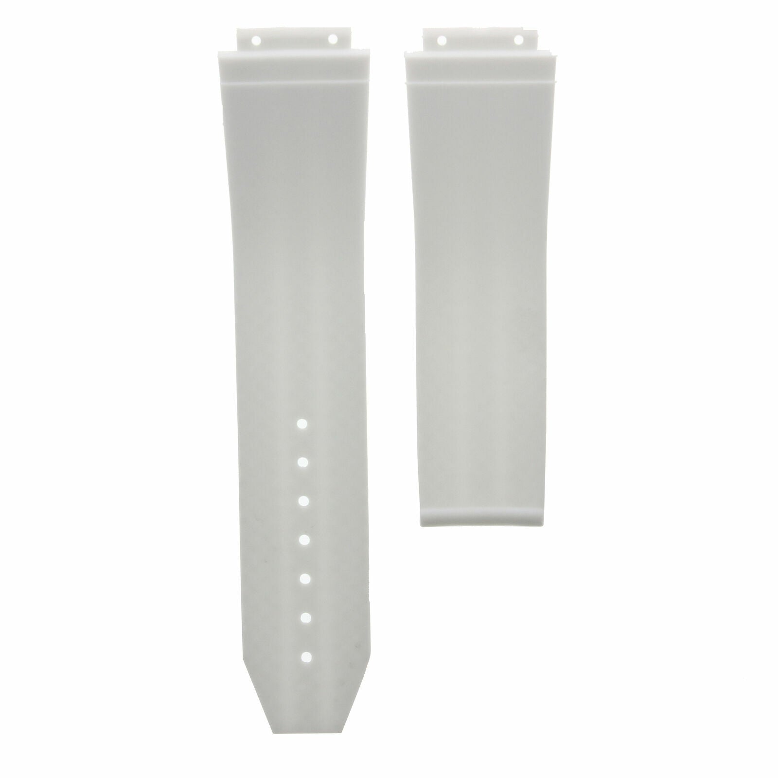 25MM RUBBER WATCH BAND STRAP FOR HUBLOT H BIG BANG DEPLOYMENT + 2 SCREW WHITE