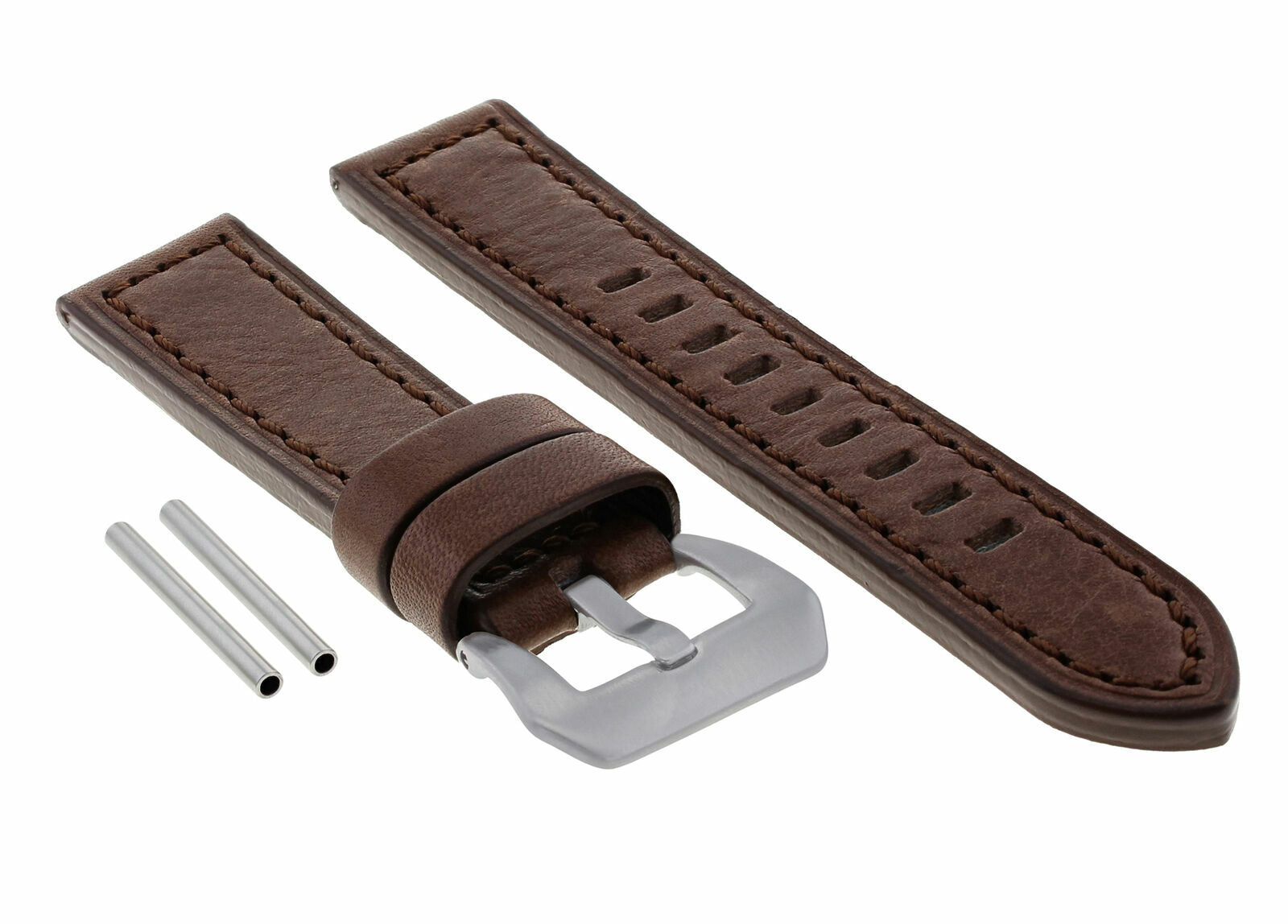 22MM PREMIUM LEATHER WATCH BAND STRAP FOR PANERAI LUMINOR MARINA D/BROWN LONG