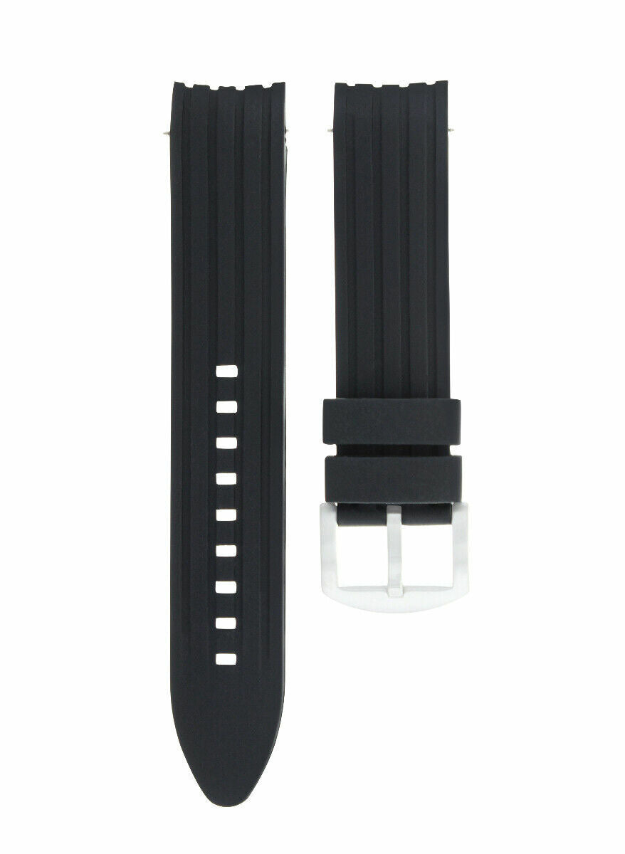 RUBBER BAND STRAP 22MM FOR OMEGA SEAMASTER PLANET OCEAN BRACELET BLACK LONG