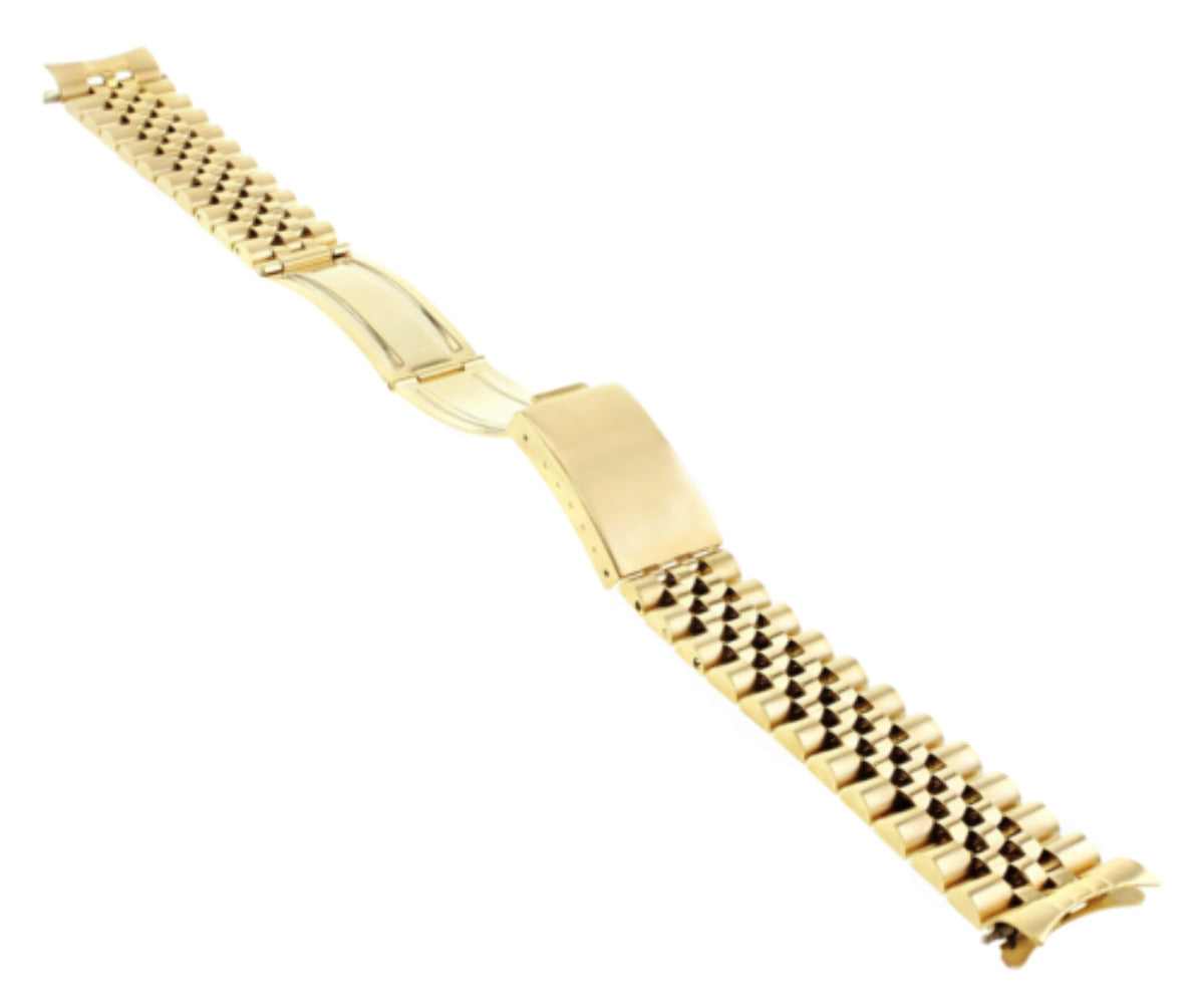 19MM JUBILEE WATCH BAND FOR 34MM TUDOR, ROLEX DATE 1502 1503 1505 1511 18K GOLD