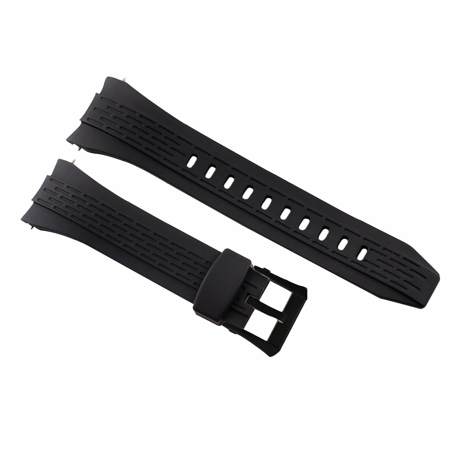 26MM RUBBER WATCH BAND STRAP FOR SEIKO VELATURA KINETIC 7T62 BLACK PVD BUCKLE