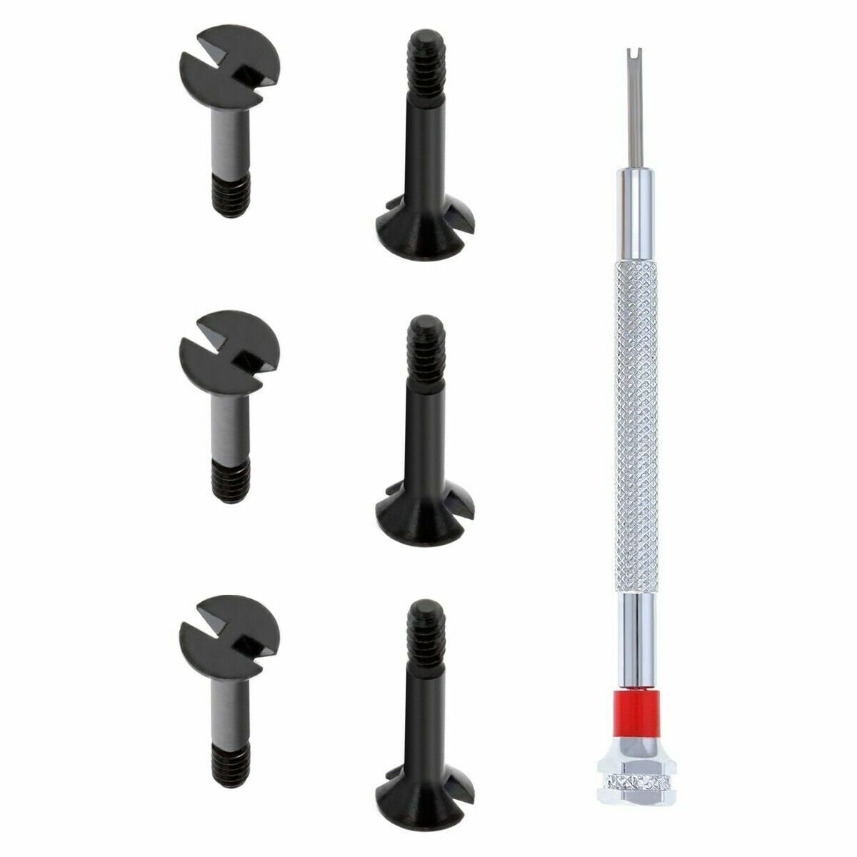 6 SCREW H FOR HUBLOT BIG BANG 44-45MM RUBBER STRAP BAND + SCREWDRIVER BLACK TOOL