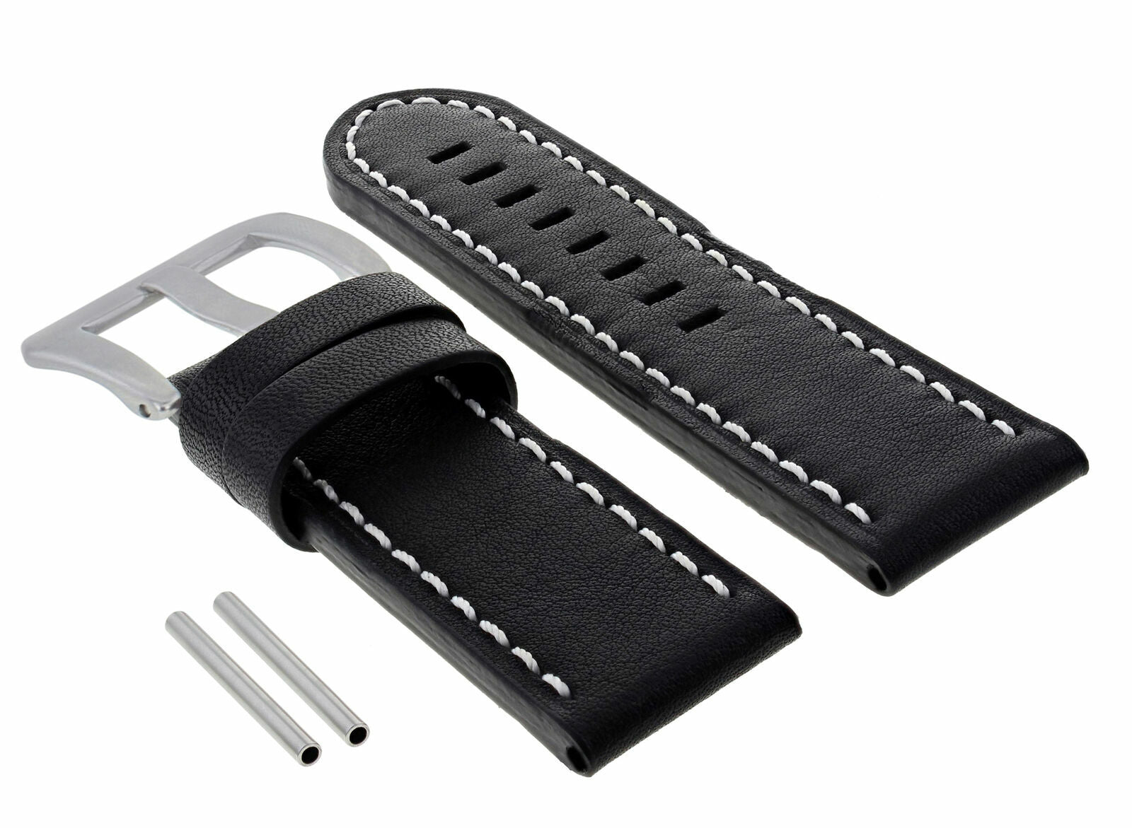 22MM LEATHER WATCH BAND STRAP FOR 44MM PANERAI 111 119 049 120 50 51 BLACK WS