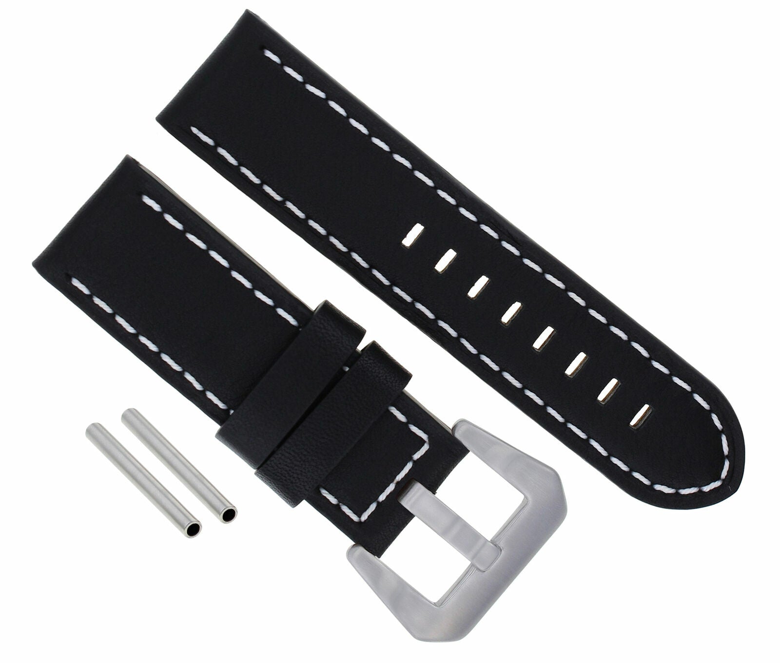 22MM LEATHER WATCH BAND STRAP FOR 44MM PANERAI 111 119 049 120 50 51 BLACK WS