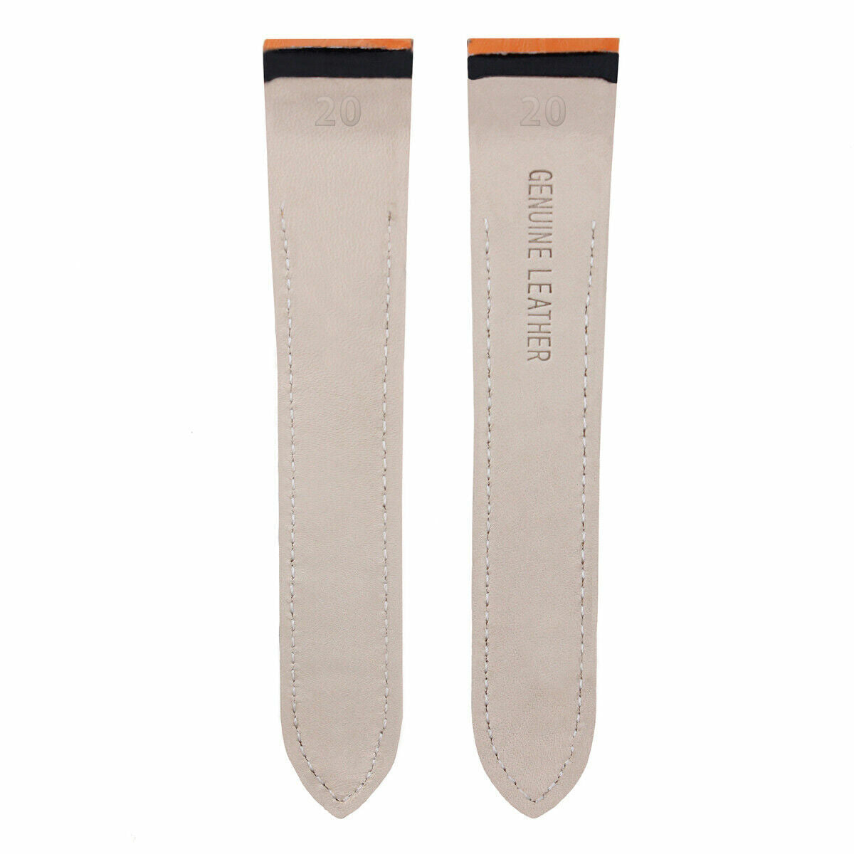 COMPLETE 20MM LEATHER STRAP ALLIGATOR BAND FOR 32MM CARTIER SANTOS 100 ORANGE