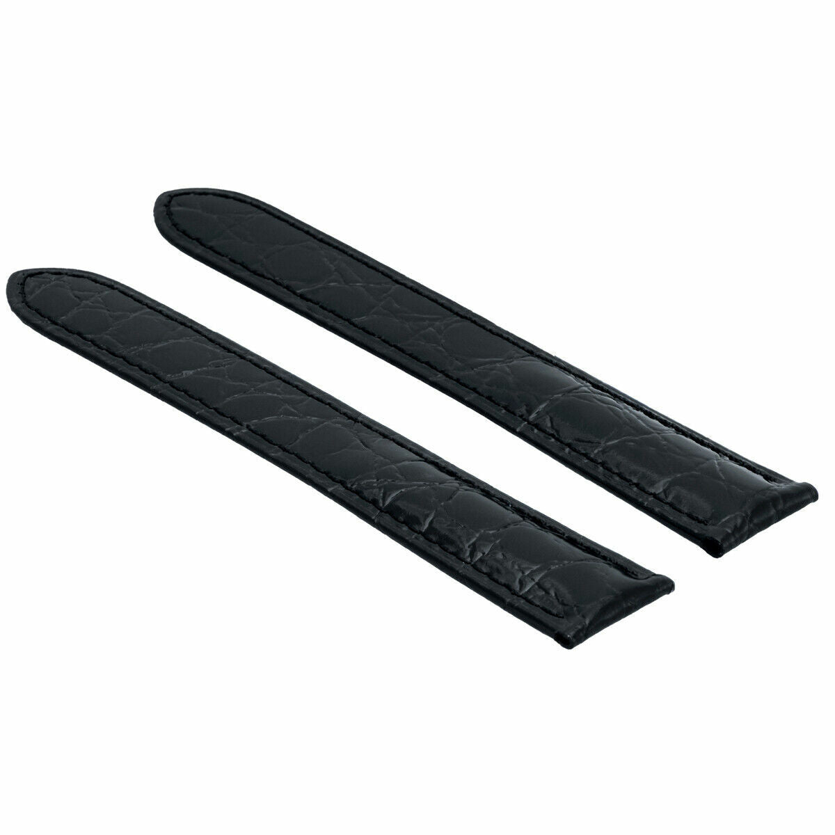21MM GENUINE LEATHER BAND STRAP CLASP FIT 35MM CARTIER DUMONT 21/18MM BLACK