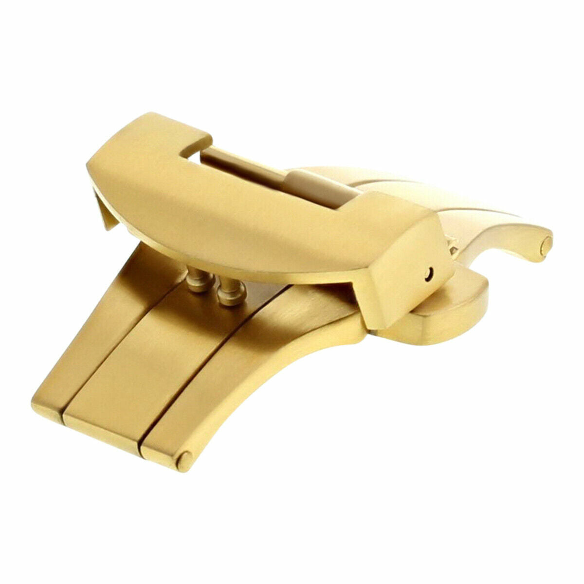 22MM DEPLOYMENT LEATHER BAND STRAP CLASP 24MM BUCKLE FIT PANERAI GMT 44MM GOLD