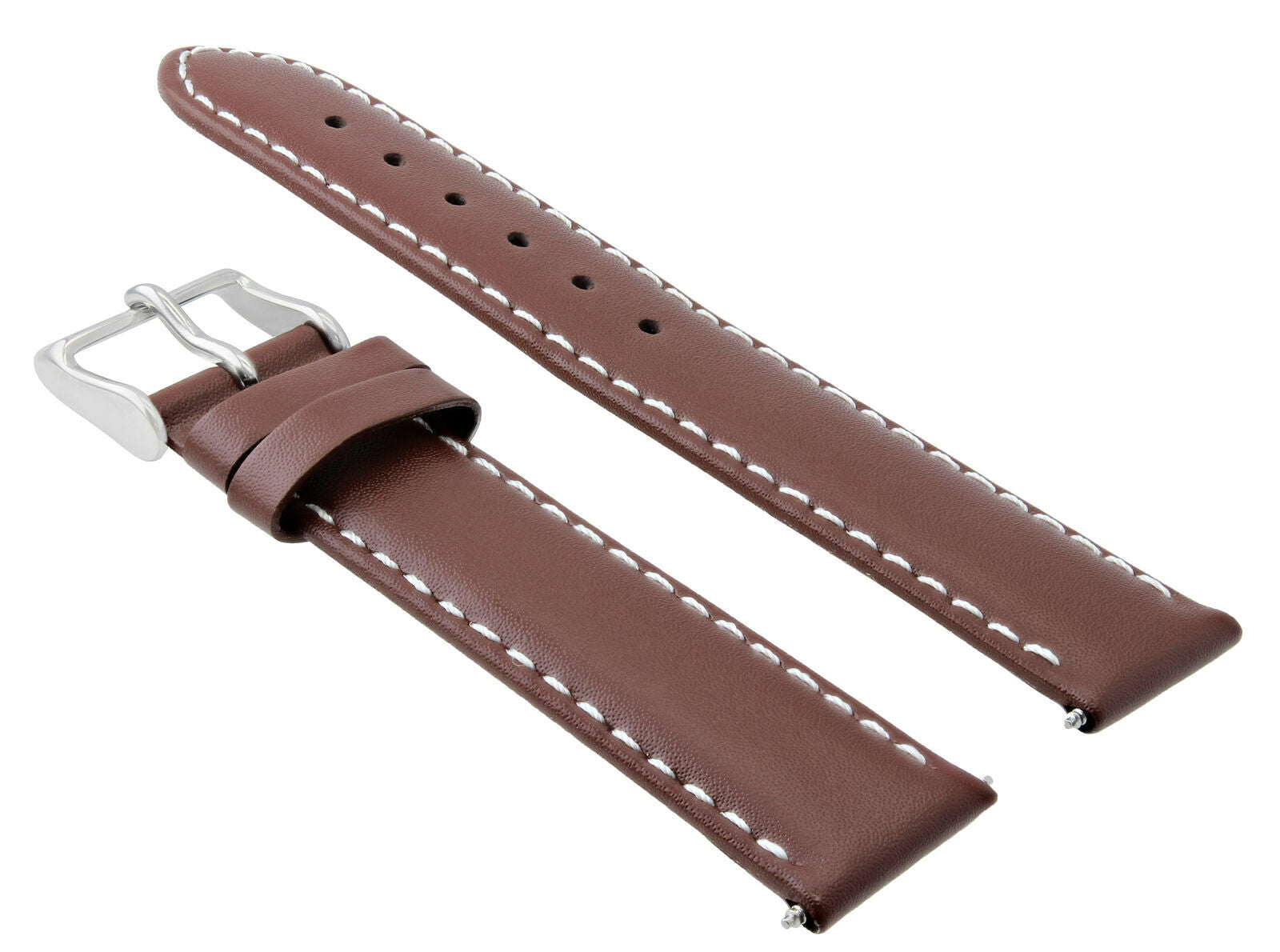 18MM SMOOTH LEATHER WATCH STRAP BAND FOR ROLEX LIGHT BROWN WHITE ST TOP QUALITY