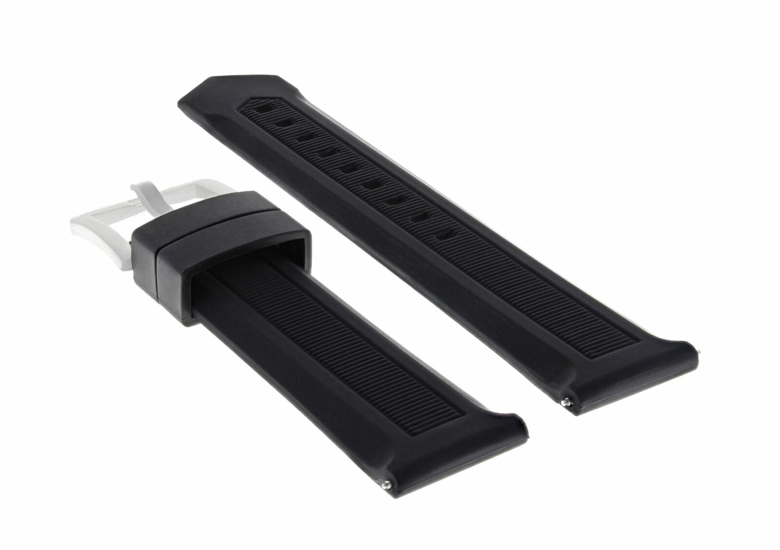 20MM RUBBER WATCH STRAP BAND FOR BREITLING PILOT , COLT, SUPEROCEAN WATCH BLACK