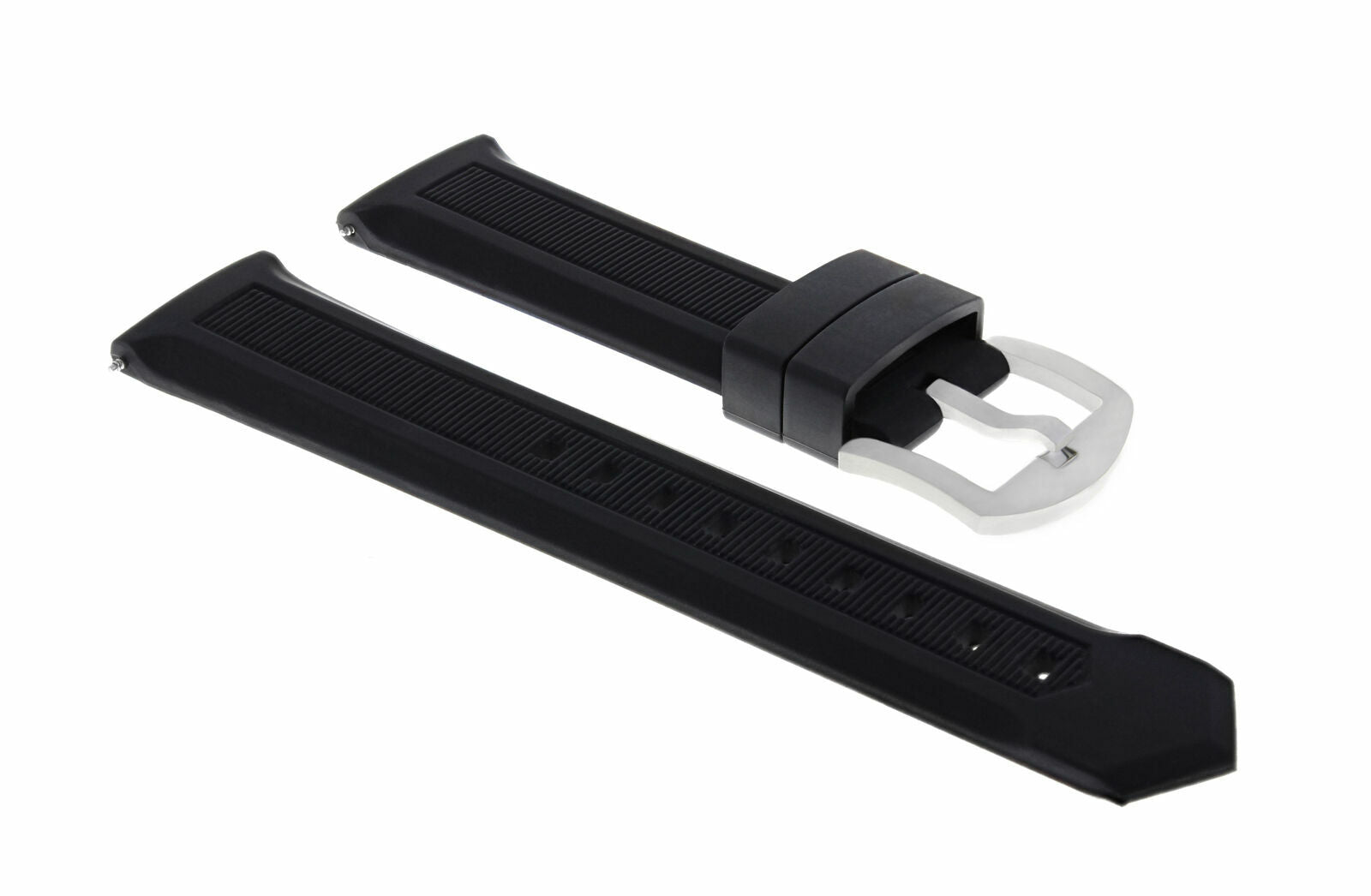 20MM RUBBER WATCH STRAP BAND FOR BREITLING PILOT , COLT, SUPEROCEAN WATCH BLACK