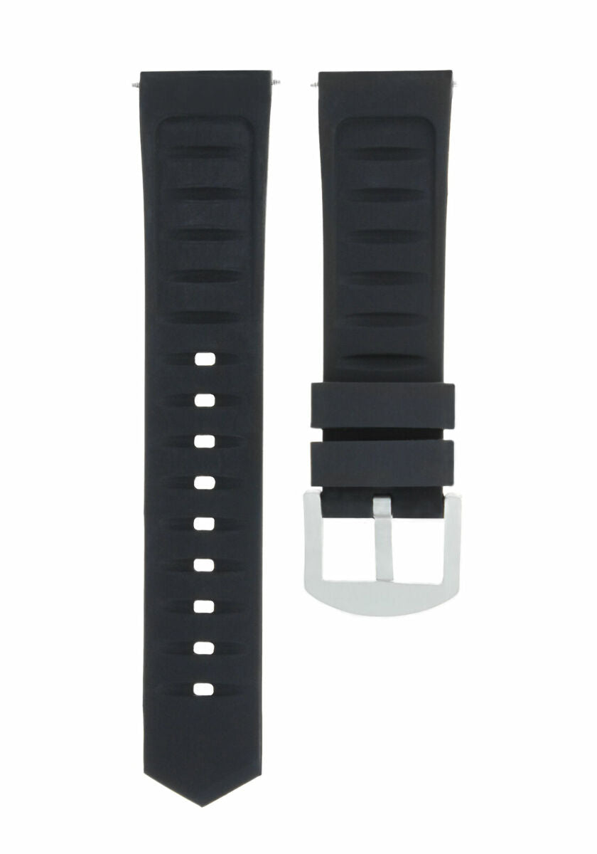 20MM RUBBER WATCH STRAP BAND FOR BREITLING PILOT , COLT, SUPEROCEAN WATCH BLACK
