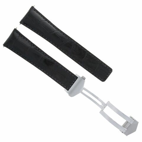 19MM LEATHER STRAP BAND FOR TAG HEUER 1500 WD1210 WD1211 WD1213 + CLASP BLACK