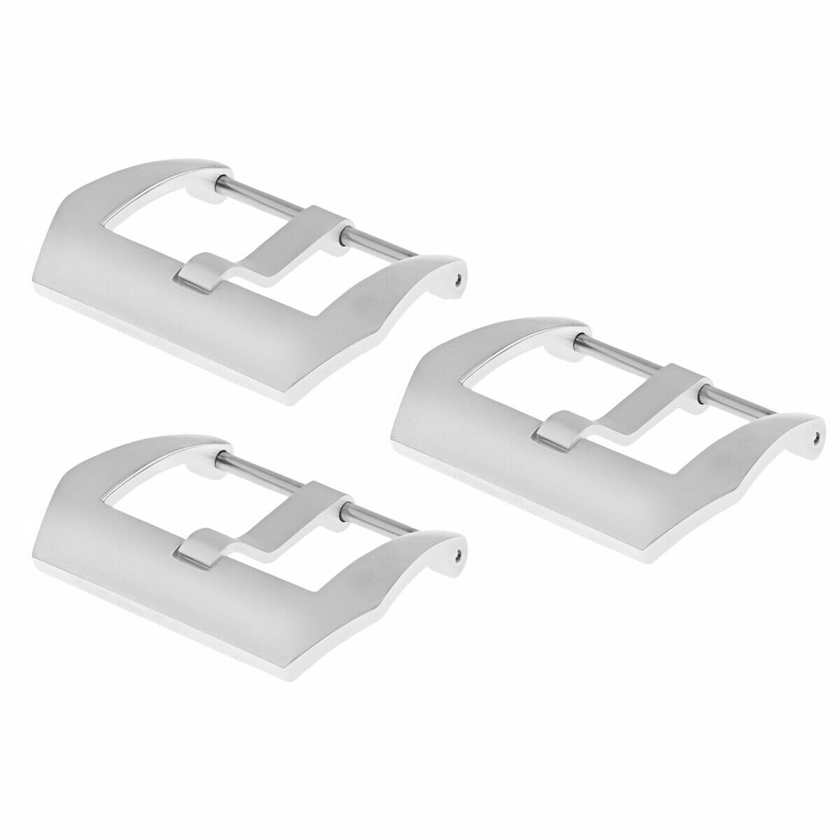 3 PC 20MM PRE-V SCREW BUCKLE FOR PANERAI PAM 40MM FITS BAND LEATHER STRAP SHINY