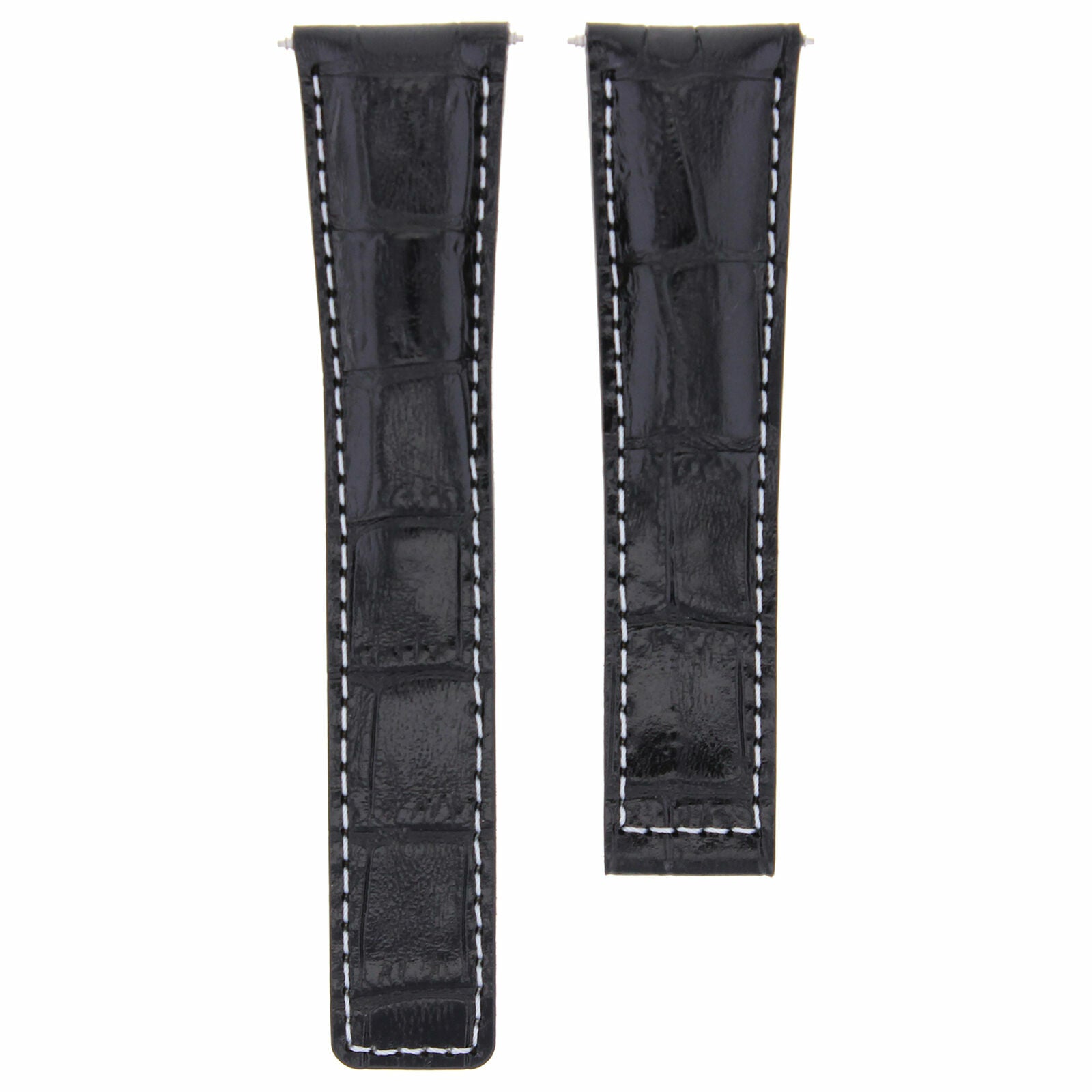 22MM LEATHER BAND STRAP DEPLOYMENT CLASP FOR TAG HEUER CARRERA 22/18 BLACK WS
