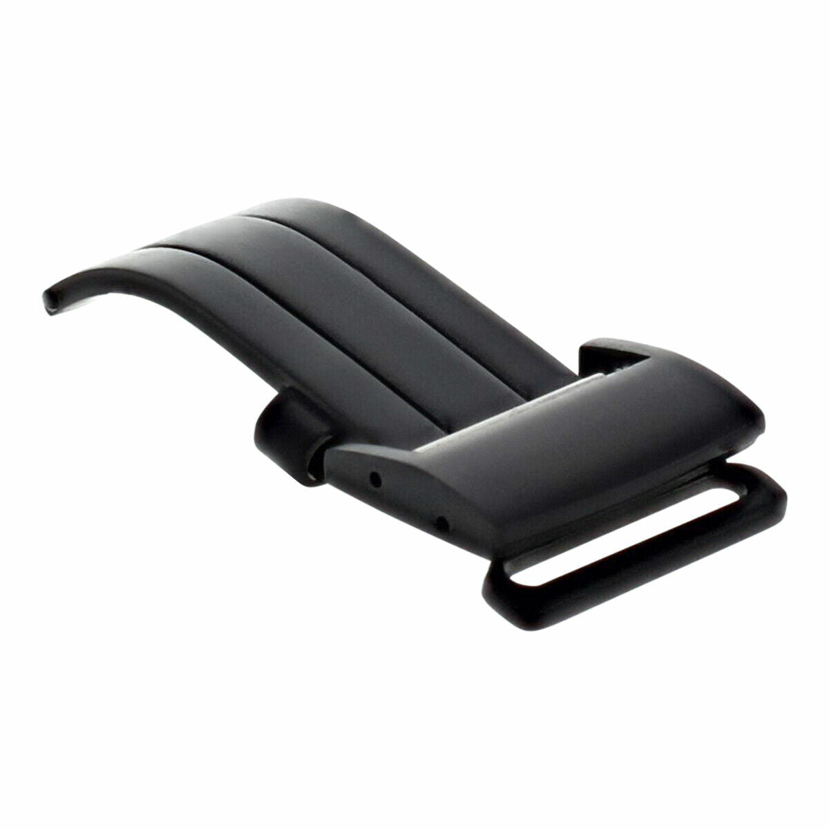 18MM DEPLOYMENT BUCKLE CLASP FOR BREITLING LEATHER WATCH BAND STRAP BLACK PVD