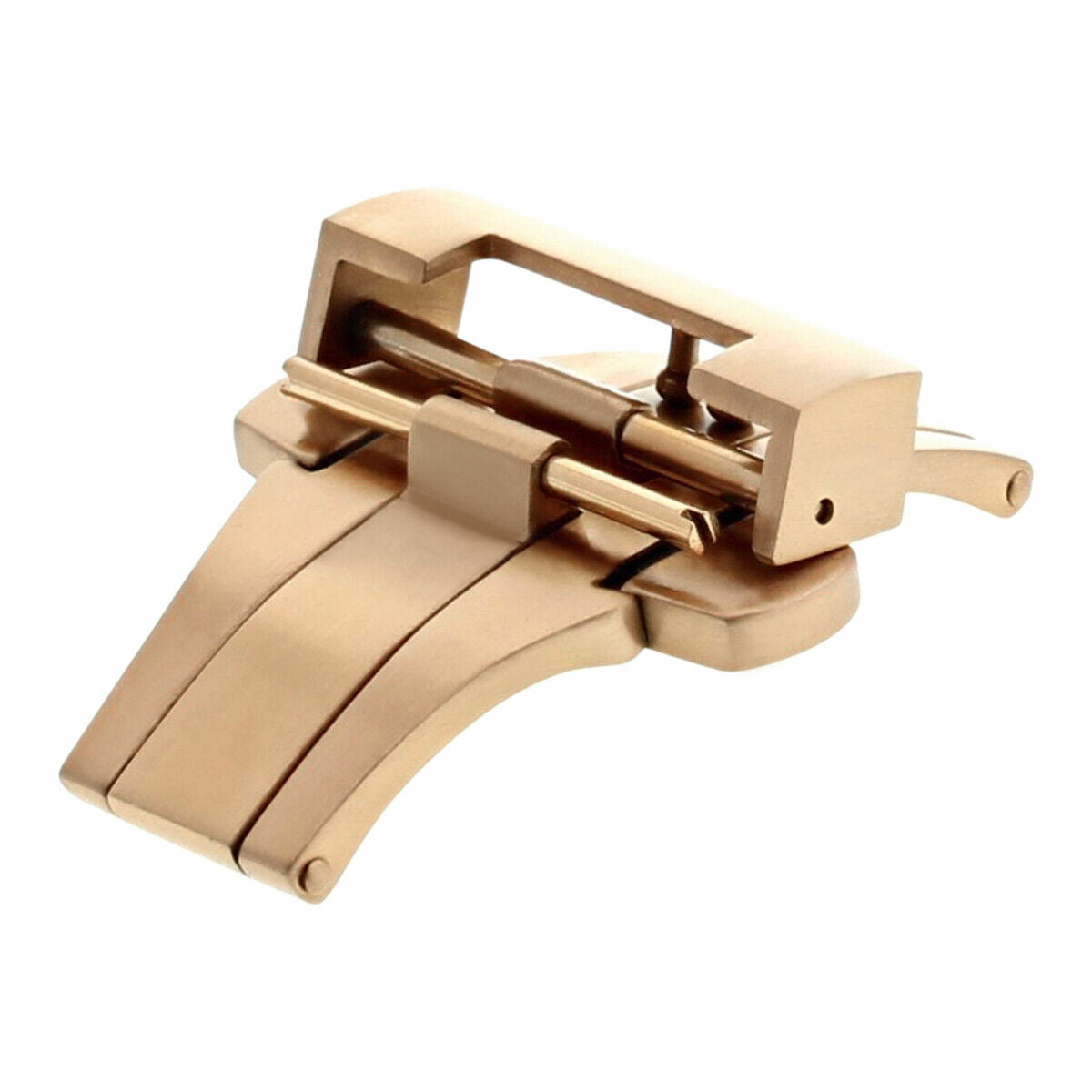 22MM DEPLOYMENT LEATHER BAND CLASP 24MM STRAP BUCKLE FIT PANERAI PAM 44MM ROSE