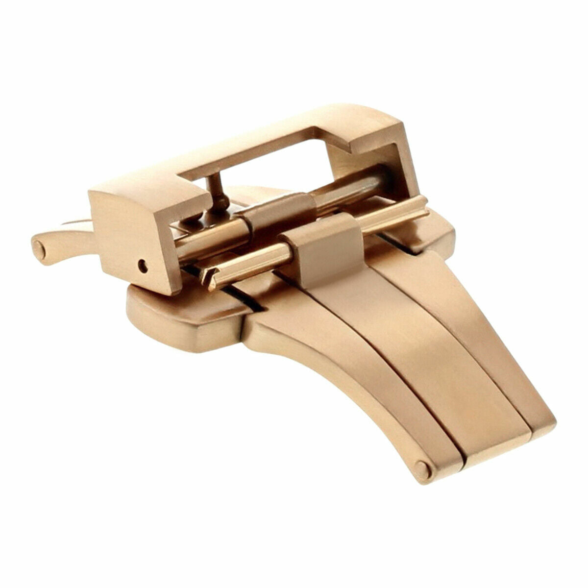 22MM DEPLOYMENT LEATHER BAND CLASP 24MM STRAP BUCKLE FIT PANERAI PAM 44MM ROSE